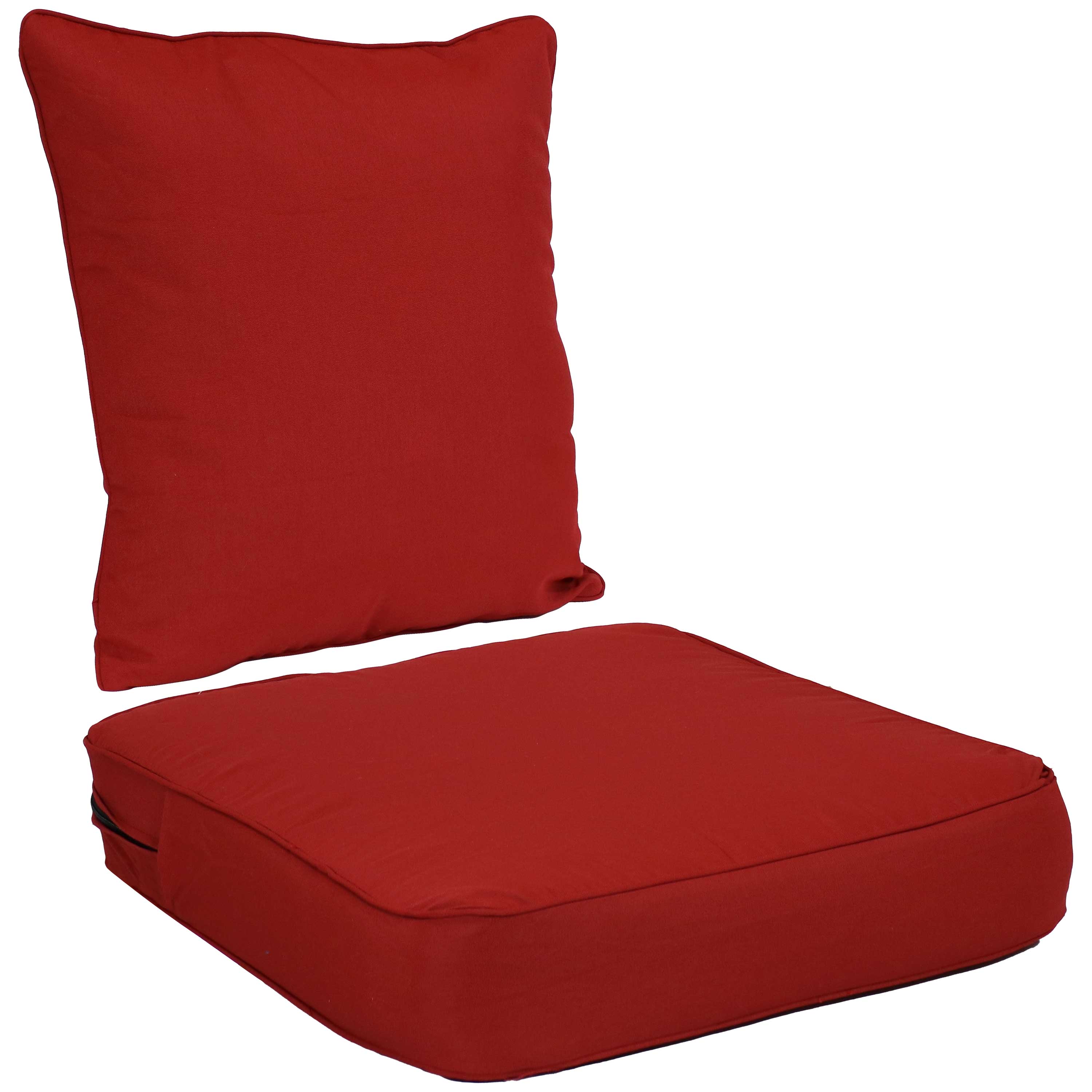 Sunnydaze Deep Seat Cushion Set - Outdoor Patio Furniture Cushions with Back & Seat Pillows for Garden, Deck, Poolside & Porch Comfort