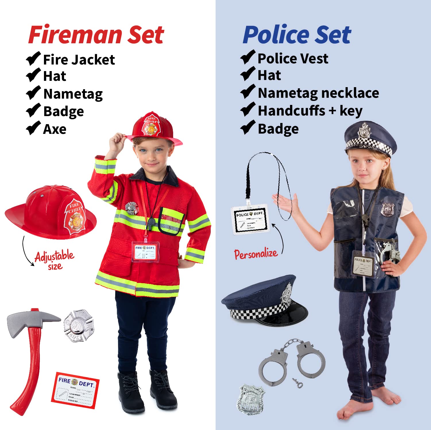 Born Toys Kids Dress Up Costume Set for Pretend Play - Washable & Durable Costumes for Boys & Girls Ages 3-7 | Perfect for Halloween, Birthday Parties & Role Play