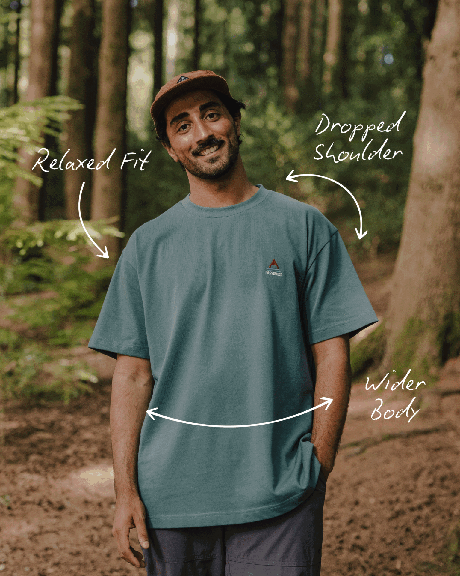 Heritage Recycled Relaxed Fit T-Shirt for Men - Soft Peach Cotton Vintage Tee - Casual Wear, Street Style, Everyday Comfort