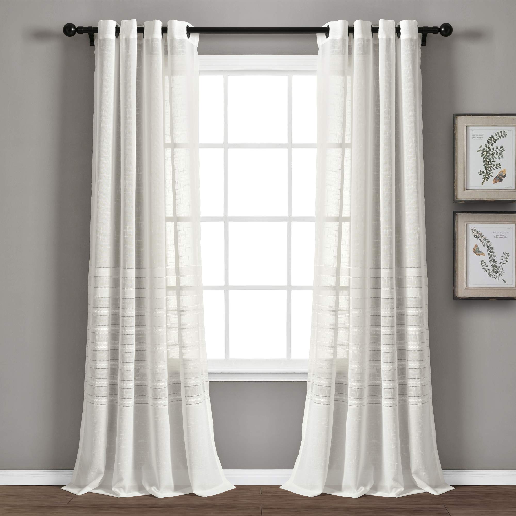 Lush Decor White Sheer Curtains 84x52