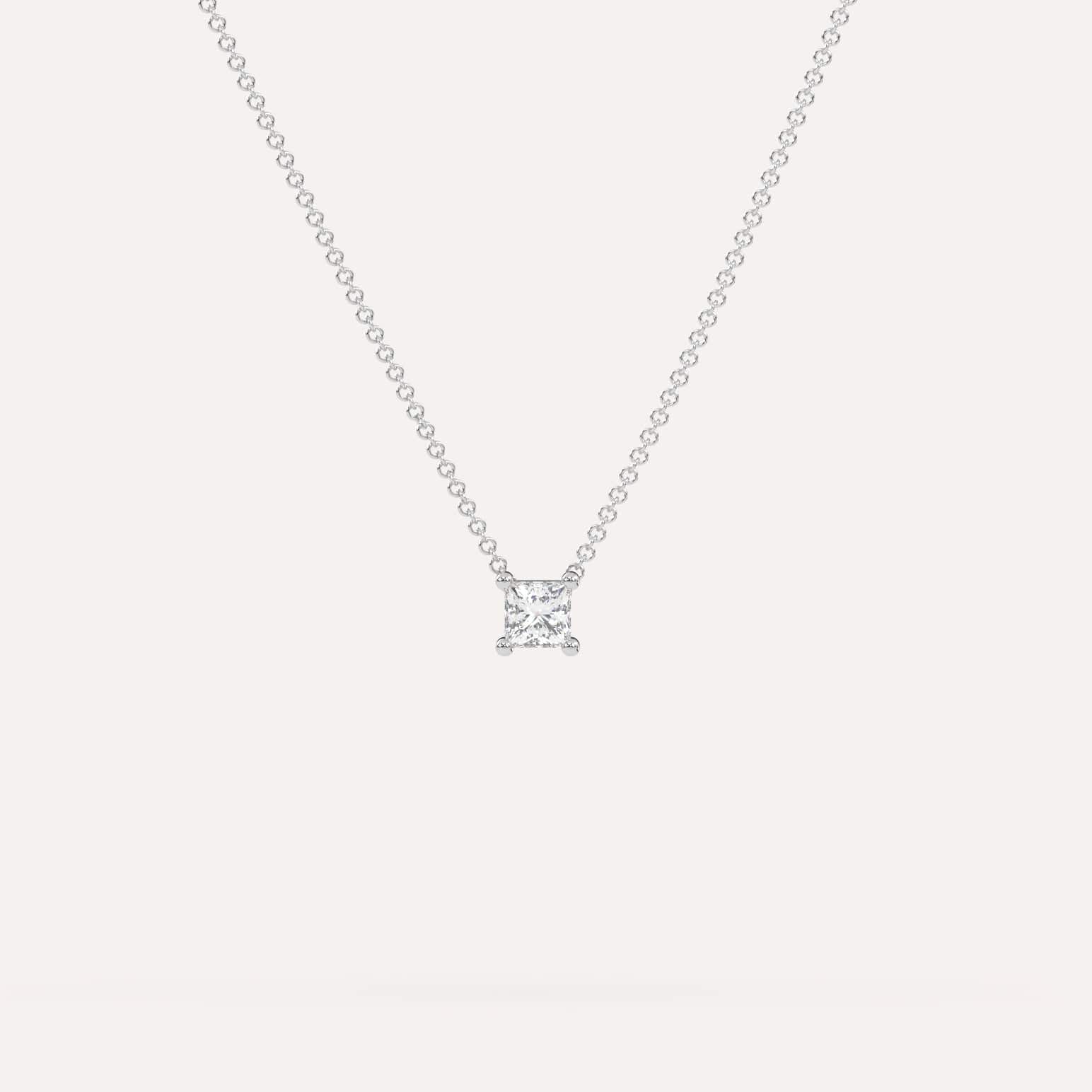 1/4 Carat Princess Cut Floating Diamond Necklace - Elegant & Timeless Jewelry for Women - Perfect for Weddings, Anniversaries & Special Occasions