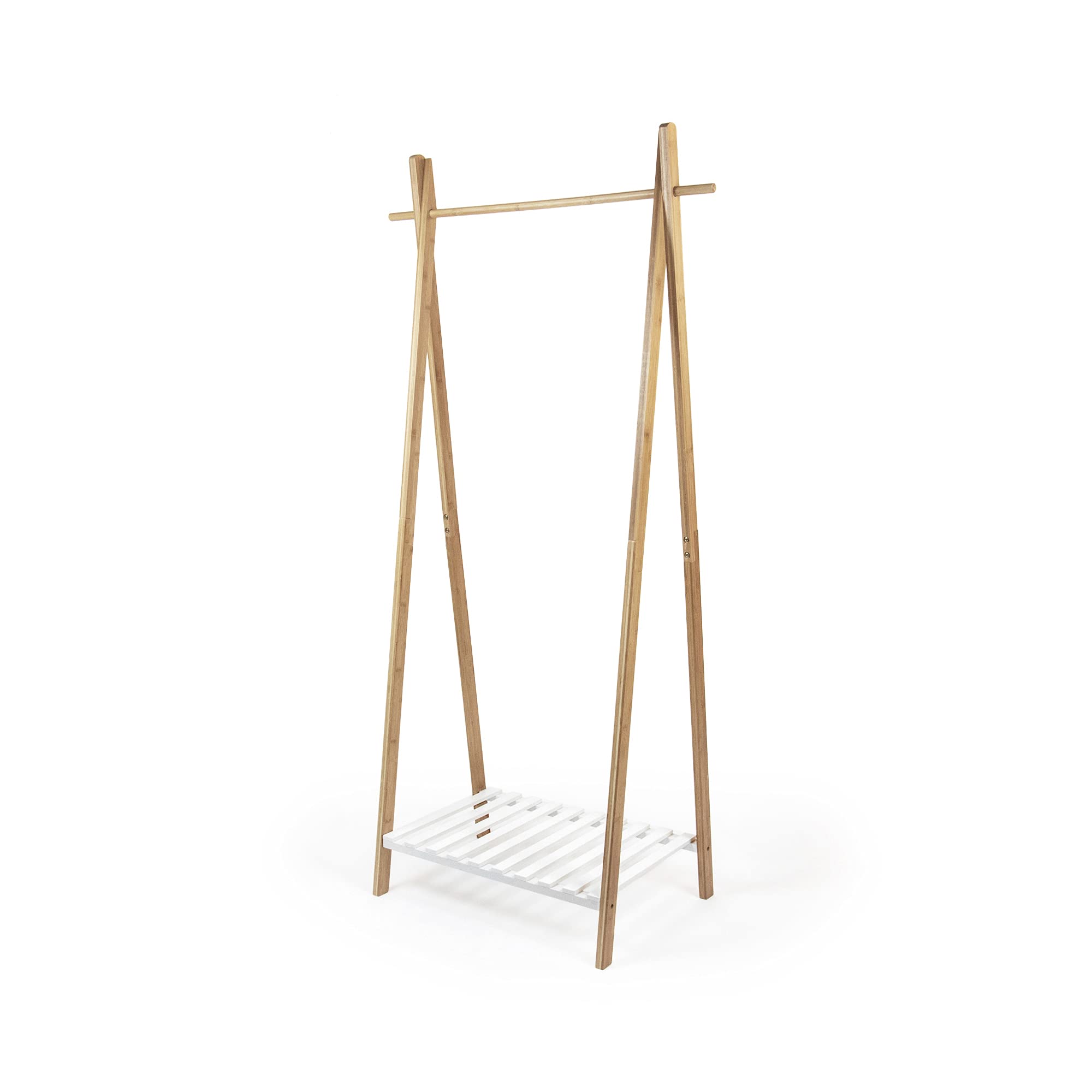 Nagano Bamboo Clothes Rack - 80 x 44 x 162 cm Space-Saving Wardrobe Organizer for Bedroom, Closet & Laundry Room | Compactor RAN8970