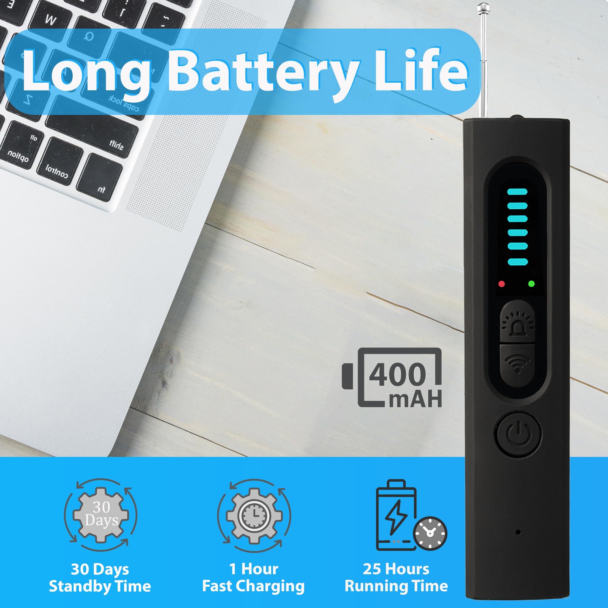 Hidden Camera Detector & GPS Tracker Finder - Anti Spy Device for Hotels, Homes, Offices & Cars | Portable Bug Detector for Travel Security & Privacy Protection