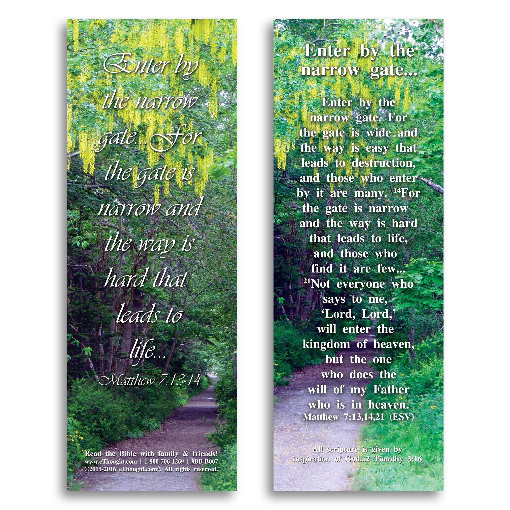 Set of 25 Narrow Gate Bible Reference Cards (2x6 inches) - Scripture Study, Faith Sharing, Christian Encouragement - Perfect for Church Groups, Bible Study, Gift Giving & Daily Devotion