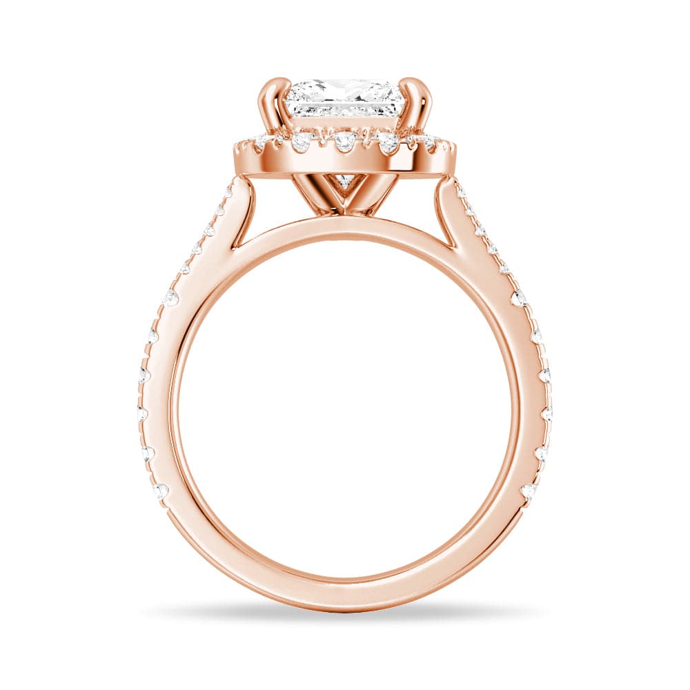 Princess Cut Split Shank Moissanite Halo Engagement Ring - 1.5ct Diamond Alternative Wedding Ring for Women, Proposal Gift, Anniversary Jewelry (Perfect for Bridal, Valentine's Day & Special Occasions)