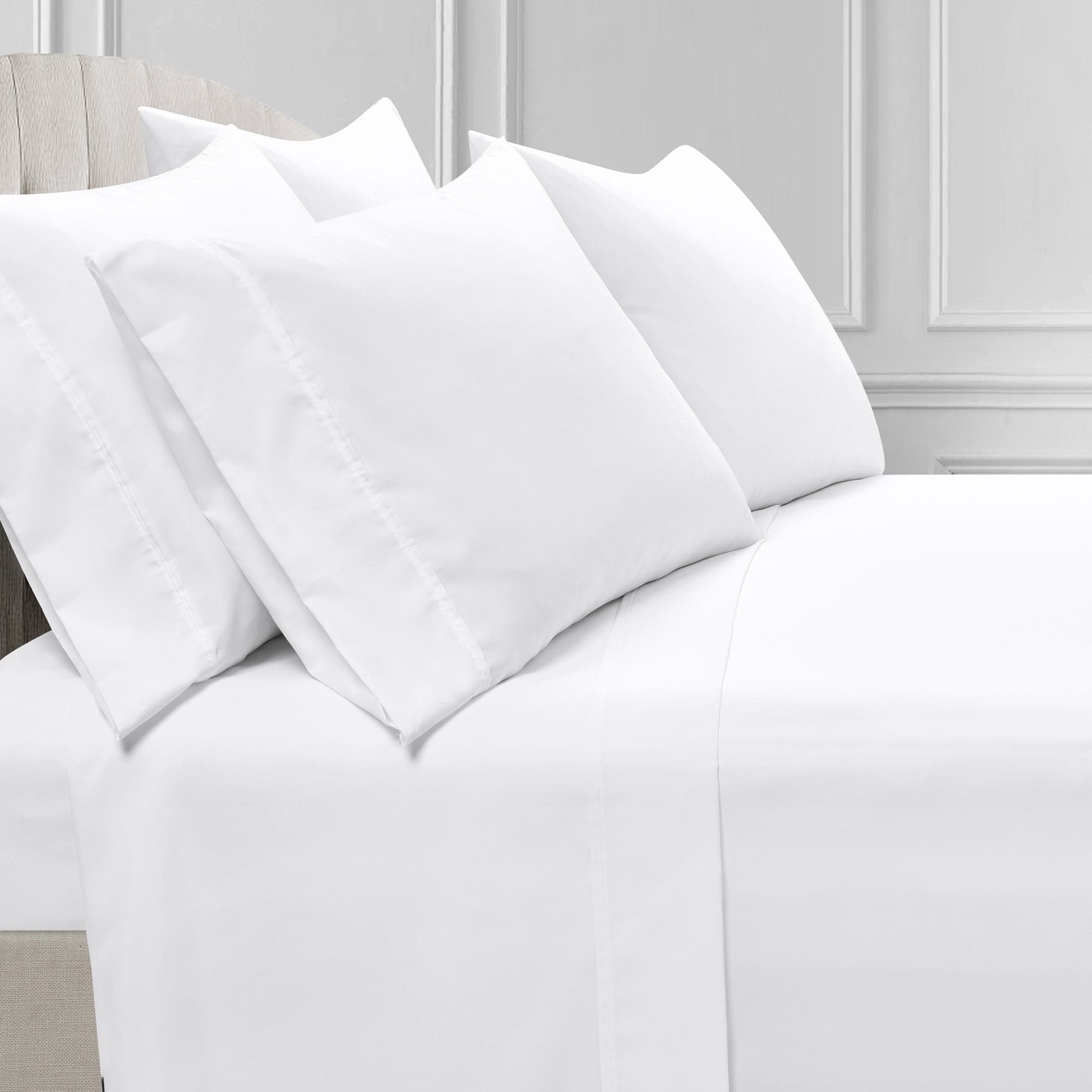 Premium 100% Cotton Milo Solid Silver Infused Antimicrobial Bed Sheet Set - Queen Size, Hypoallergenic & Odor Resistant - Perfect for Allergy Sufferers & Hot Sleepers
