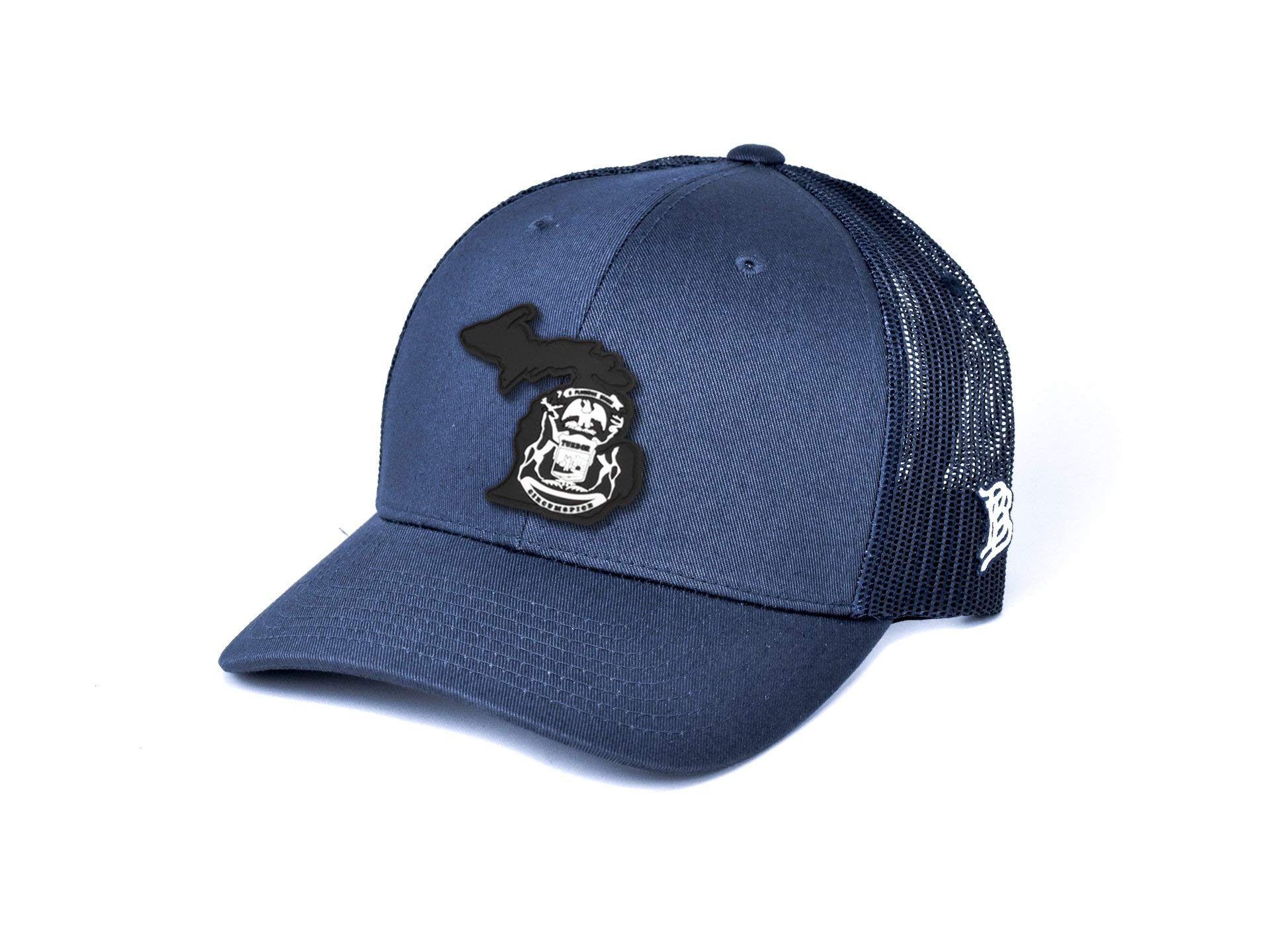 Branded Bills Vintage PVC Trucker Hats - Michigan State Logo Snapback Cap for Men & Women - Perfect for Outdoor Activities, Sports Events & Casual Wear