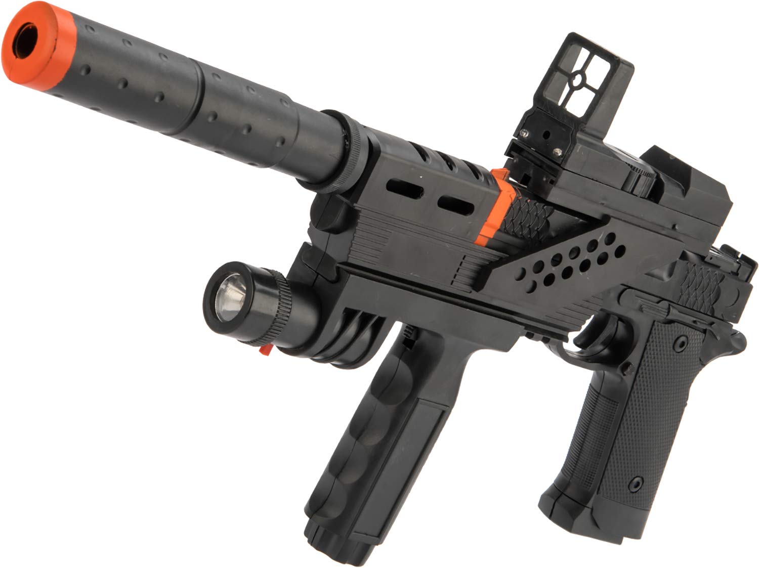 JG Polymer Single Shot Spring Airsoft Gun - 716 Mini Airsoft Pistol with Strobing Flashlight | High Performance Airsoft Pistol for Target Practice & Training | Evike Airsoft Collection Series