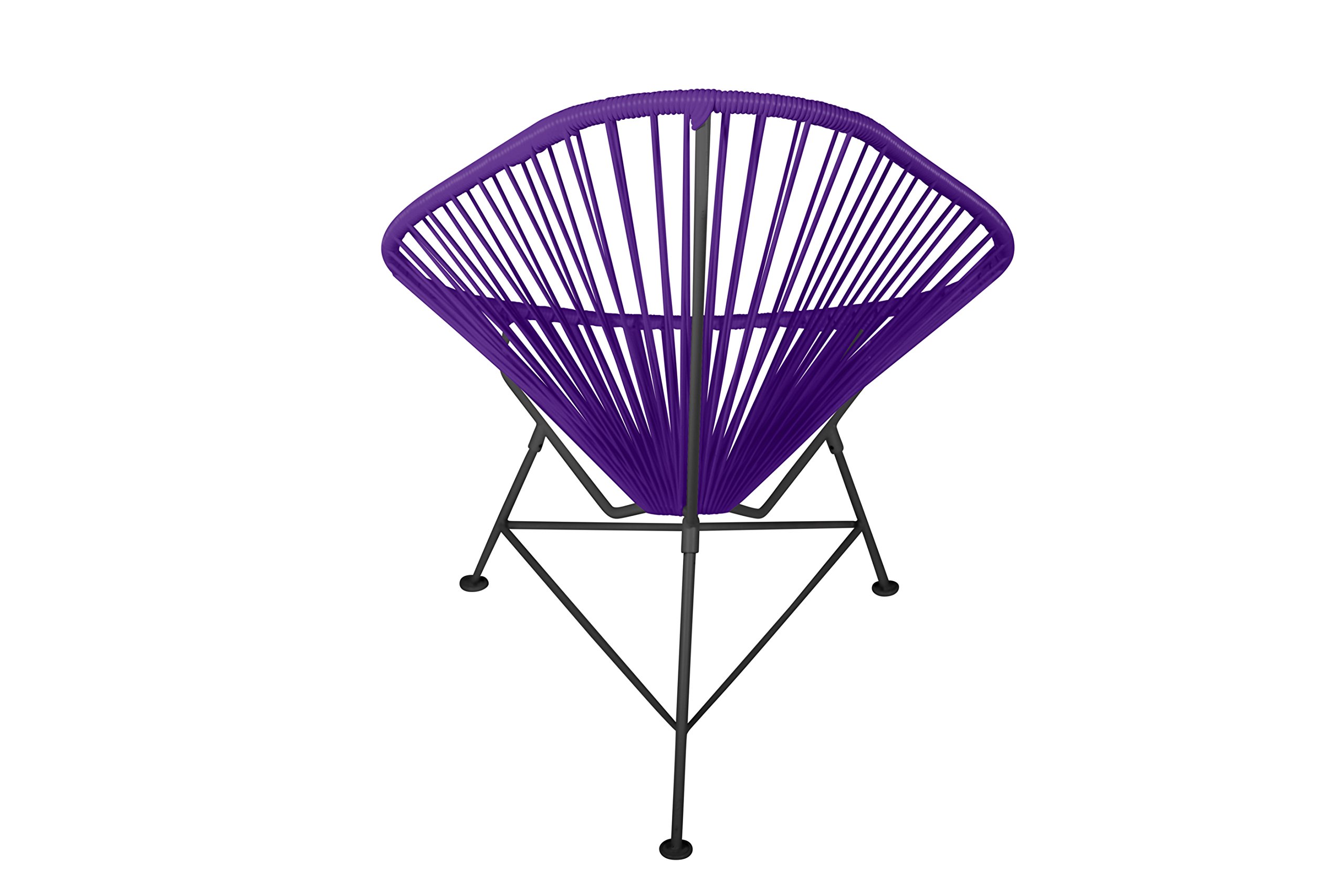 Innit Designs Baby Acapulco Chair - Purple Woven Rattan on Black Metal Frame, Perfect for Nursery, Patio, and Indoor Kids' Play Area