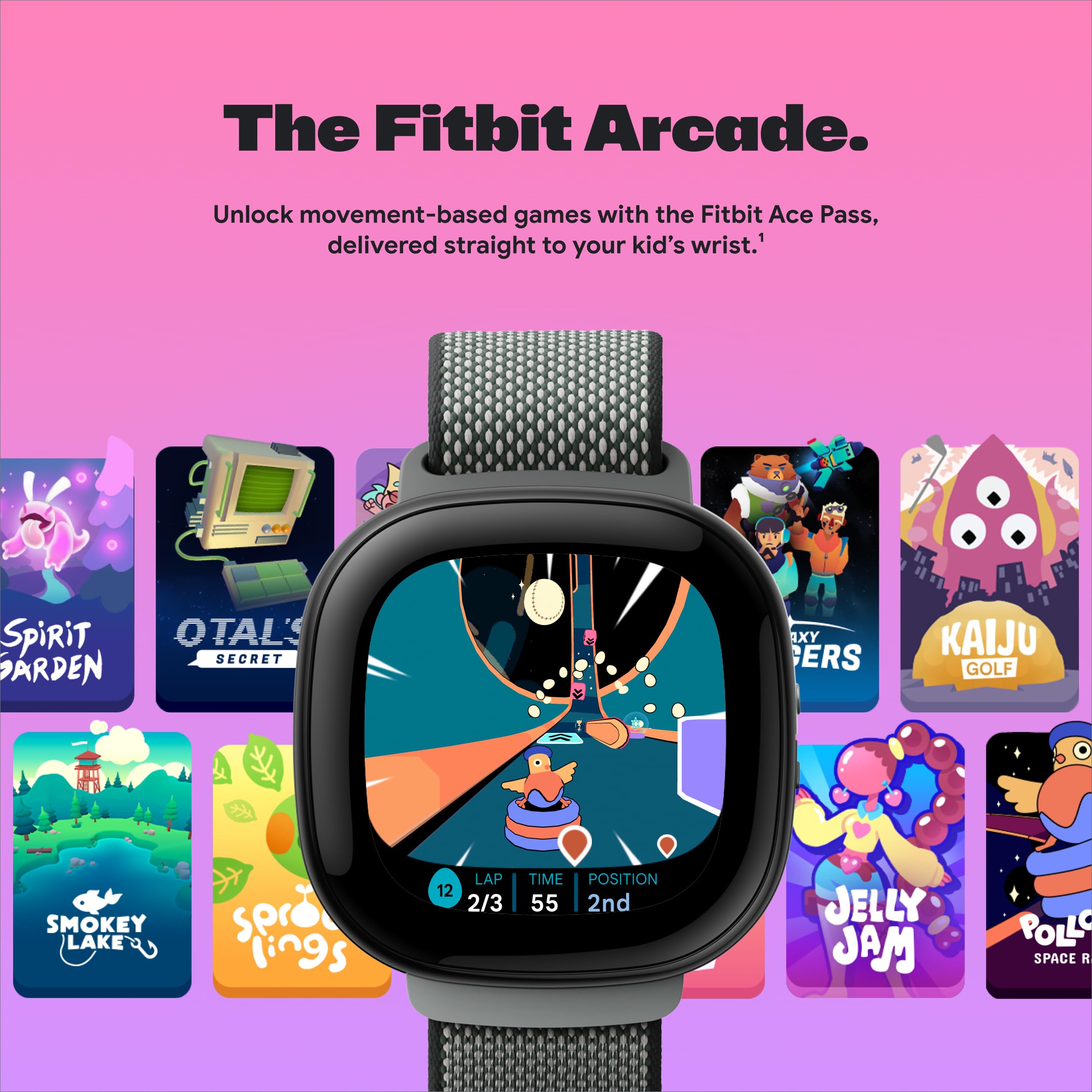 Fitbit Google Ace LTE Kids Smartwatch with Calling, Messaging, GPS Tracking & Activity Games - Mild (Strange Arcade) | Perfect for Active Kids & Parental Monitoring | School, Playdates & Outdoor Adventures