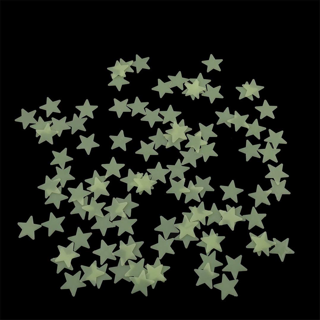 100pcs Glow in The Dark Star Stickers - Luminous Wall Decals for Kids' Bedroom & Nursery Decor - Fluorescent DIY Home Decoration - Perfect for Night Lights, Party Favors & Wall Art Projects
