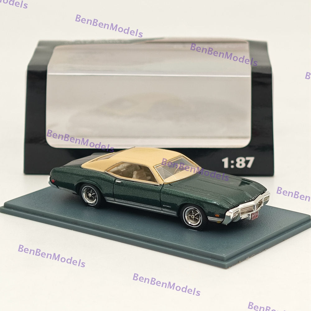 1/87 NEO SCALE MODELS Buick Riviera GS Resin Diecast Car - Limited Edition Collectible Green - Perfect for Model Car Displays, Collector Showcases & Vintage Auto Enthusiasts