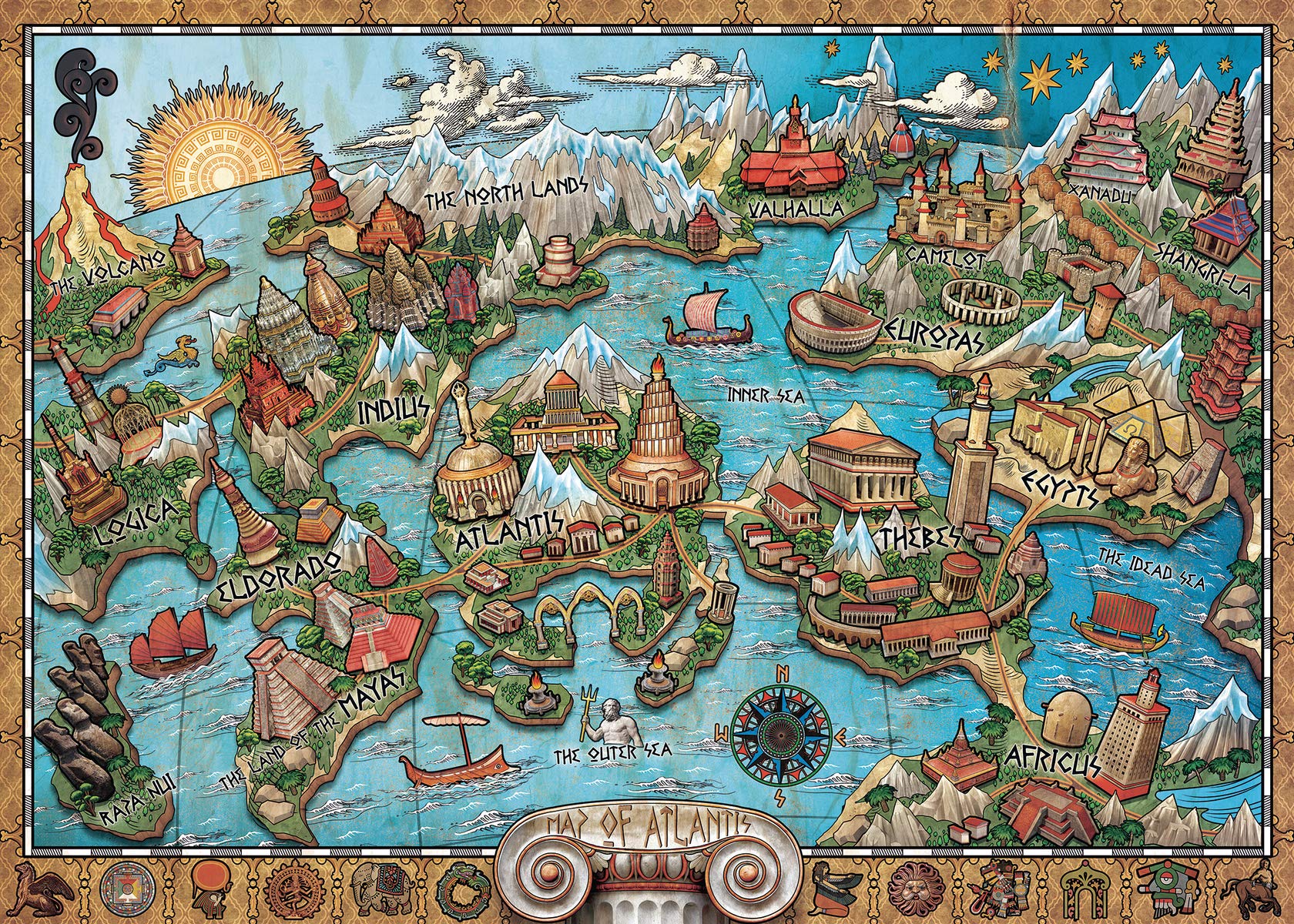 Ravensburger 1000 Piece Puzzle - The Mystery of Atlantis - High Quality Adult Jigsaw Puzzle for Relaxation & Home Decor