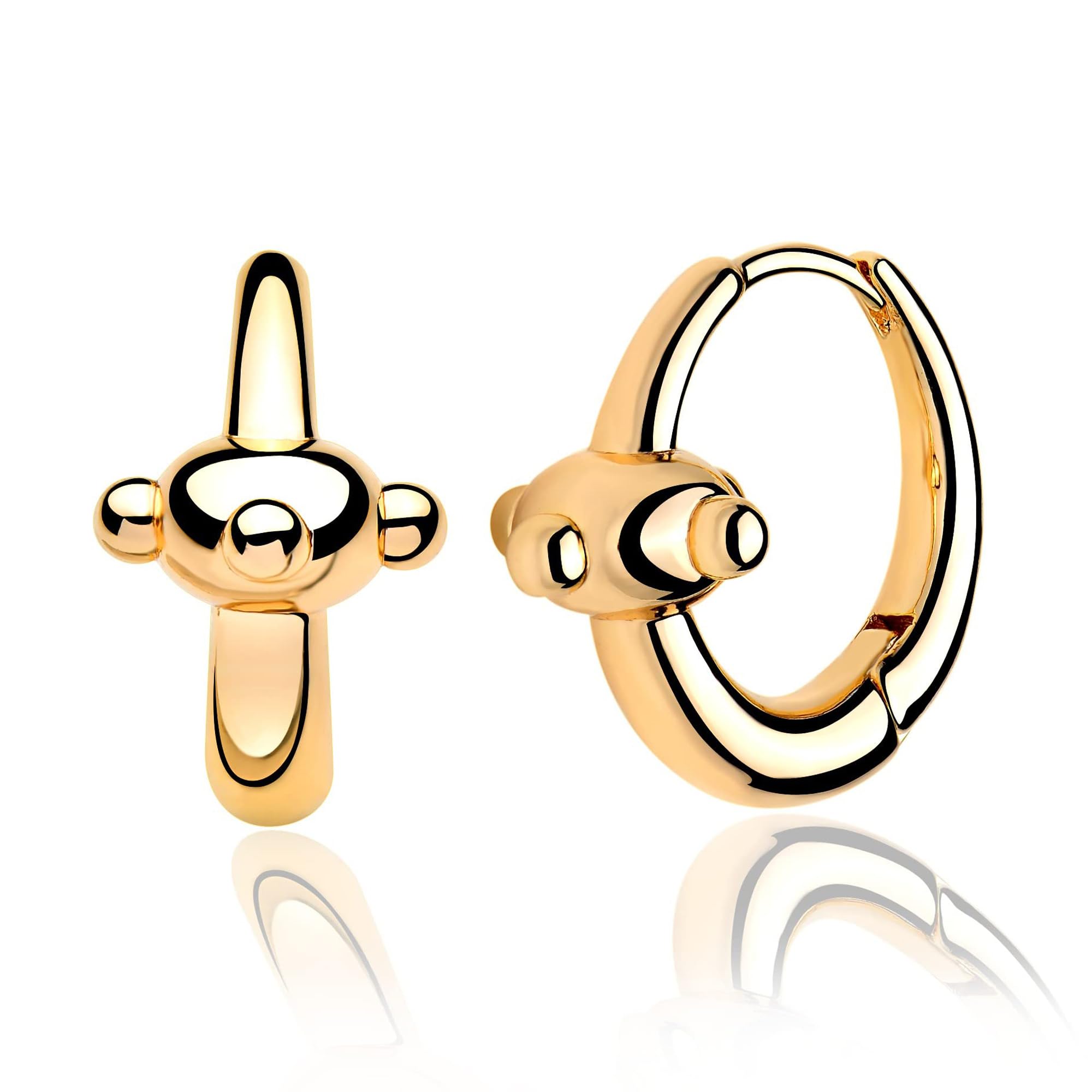 FETTERO Gold Plated Huggie Hoop Earrings for Women - Hypoallergenic Dainty Twist Link Hoops, Minimalist Jewelry Gift | Perfect for Everyday Wear, Date Nights & Special Occasions