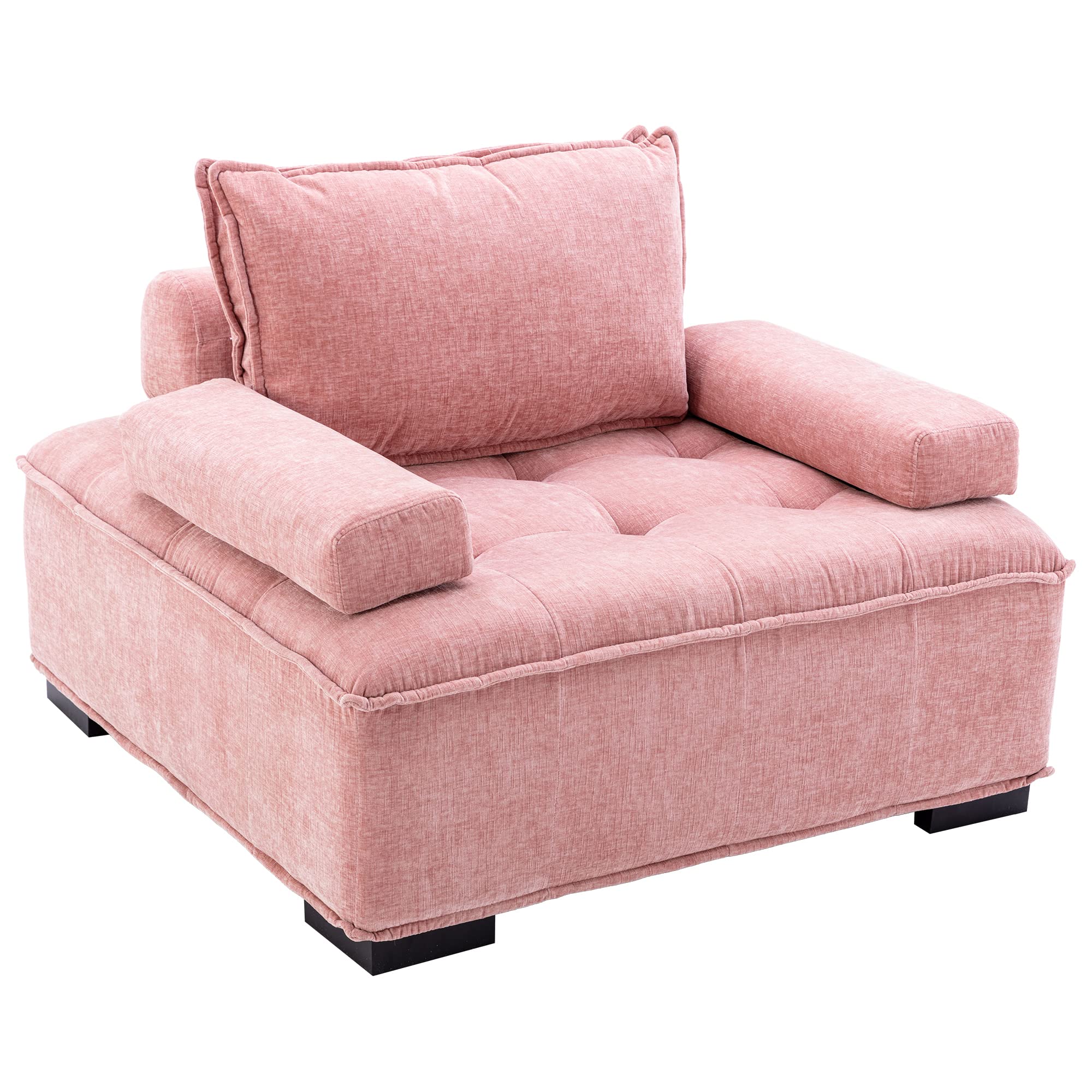 Luccalily Modular Sectional Sofa Couch - Square Floor Sofa with Removable Pillow | Comfortable Single Sleeper Sofa for Living Room, Bedroom & Study | Modern Home Decor (873 Pink) | Perfect for Small Spaces, Lounging & Movie Nights