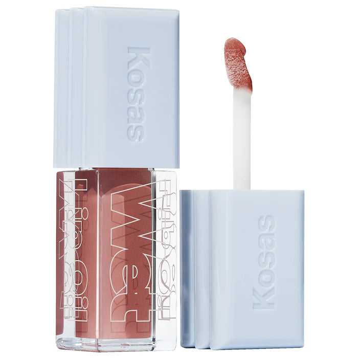 Kosas Gloss Voluminizador Wet Lip Oil - Plumping Peptide Lip Treatment for Fuller Lips | Hydrating & Shiny Lip Gloss for Day & Night Wear