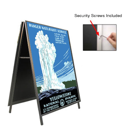 22x34 A-Frame Sign Holder with Security Screws - 1 1/4