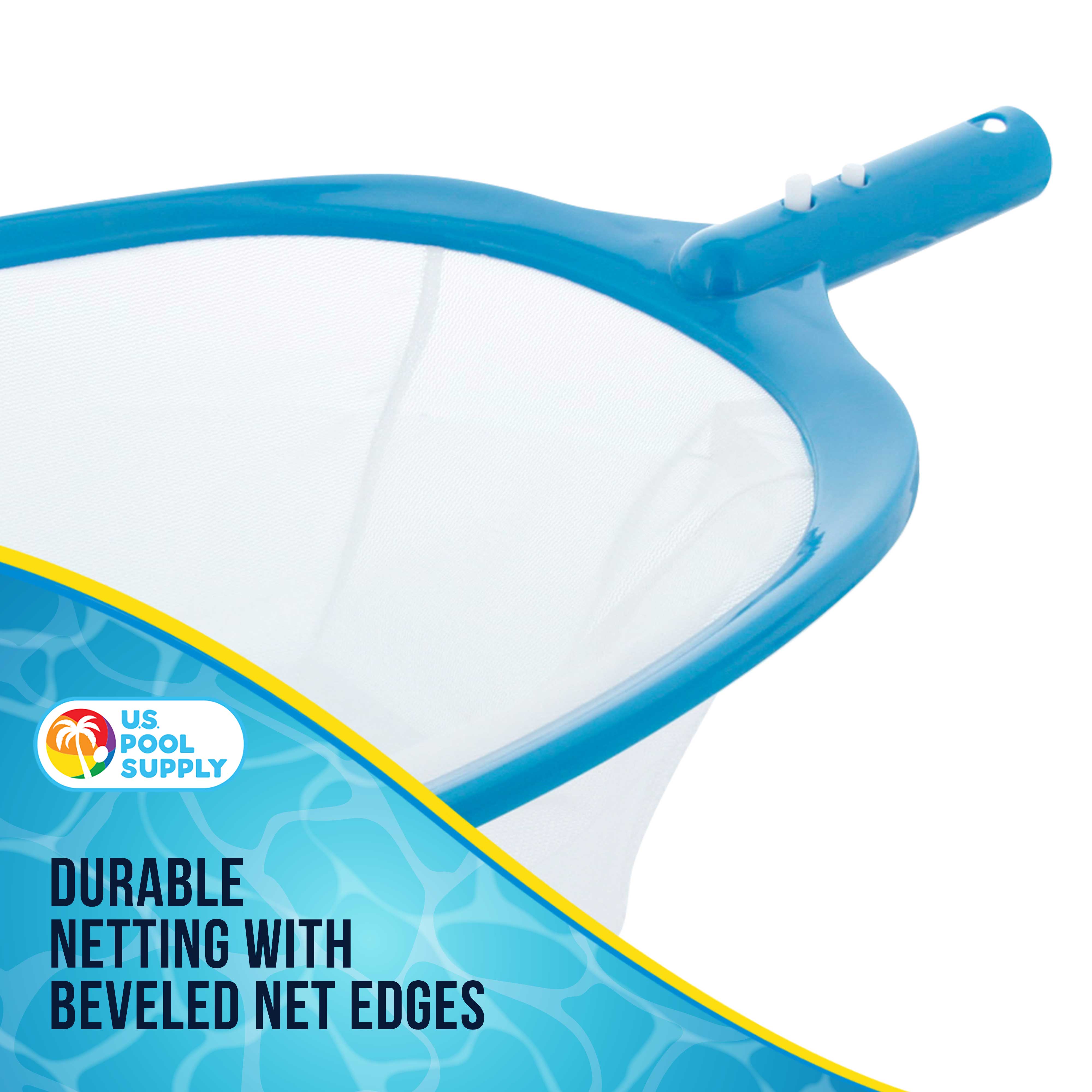 U.S. Pool Supply® Premium Swimming Pool Leaf Skimmer Net - Ultra Fine Mesh Deep Basket for Cleaning Debris in Pools, Spas & Ponds - Ideal for Pool Liners & Kids Inflatable Pools | Perfect for Backyard, Garden & Outdoor Water Maintenance