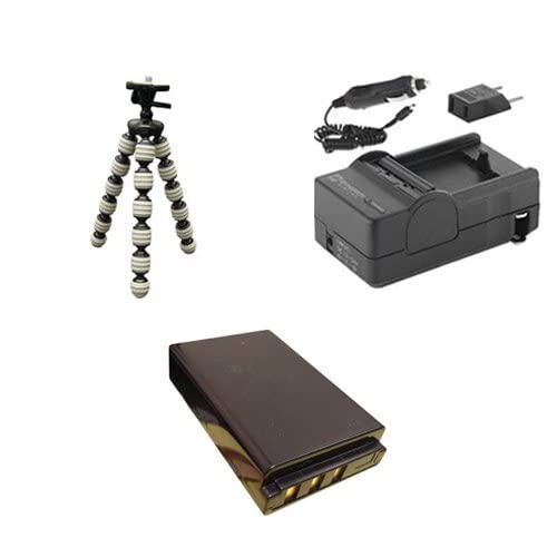 Sanyo VPC-TH1 Camcorder Accessory Kit with GP-22 Tripod, SDKLIC5001 Battery & SDM-160 Charger - Perfect for Travel Vlogging, Home Videos and Outdoor Filming