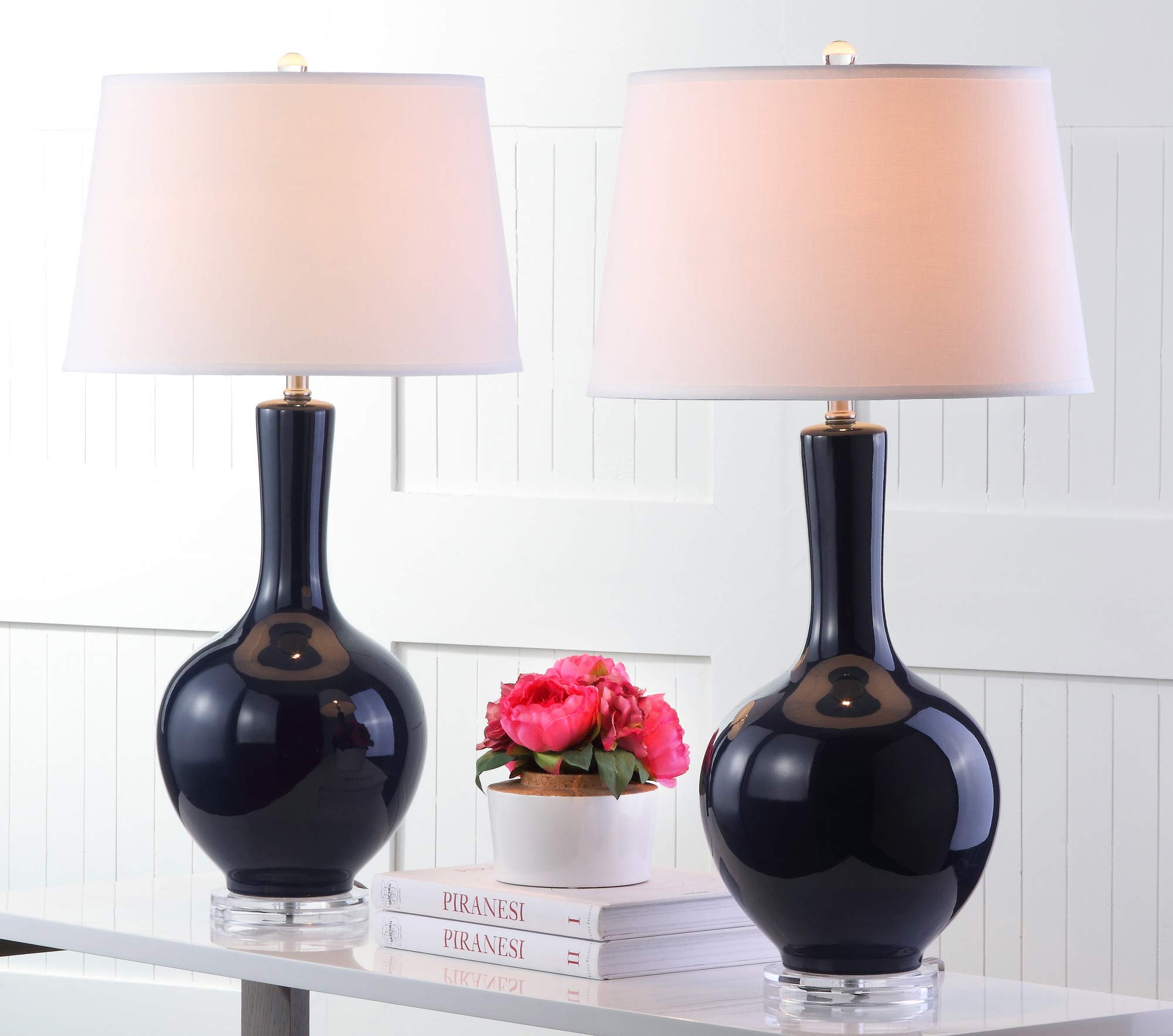 SAFAVIEH Blanche Modern Navy Ceramic Table Lamp Set of 2 - 32