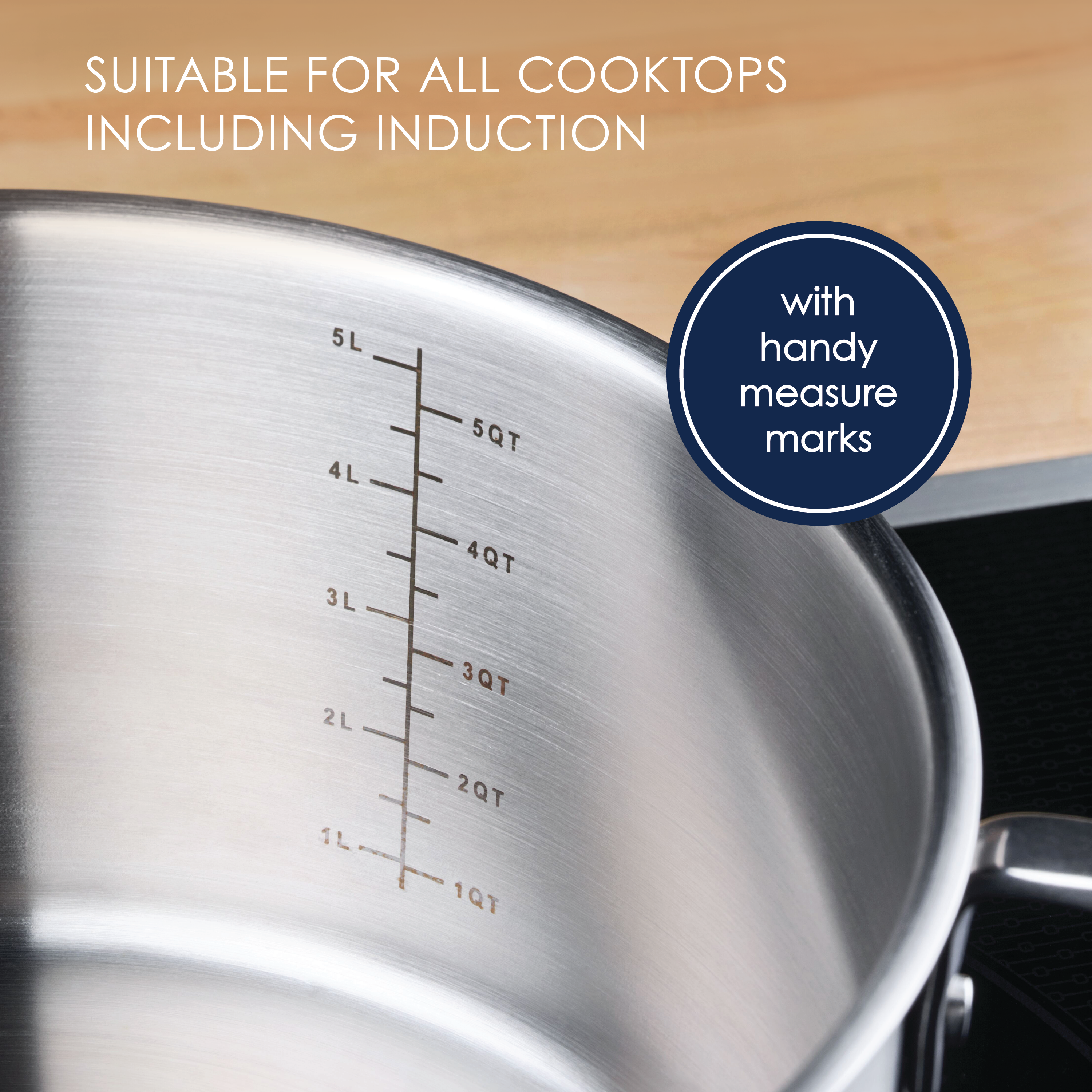 6 Quart Stainless Steel Induction Stockpot with Lid - Heavy Duty Cooking Pot for Soups, Stews & Pasta - Perfect for Home Kitchens & Professional Chefs