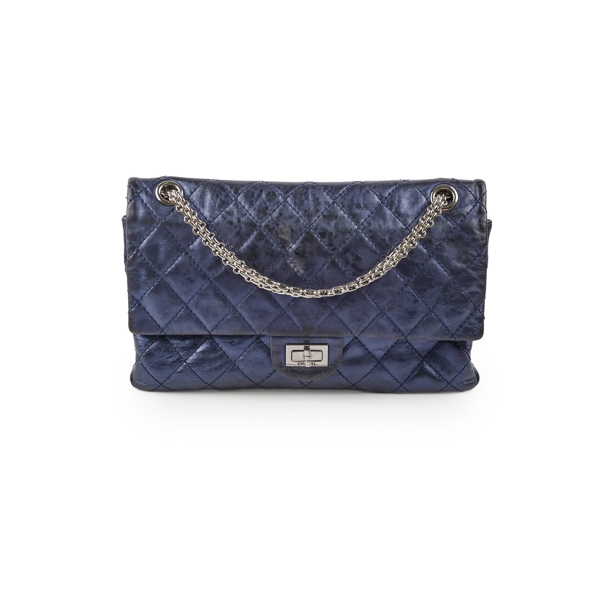 Chanel Reissue 226 Handbag in Metallic Blue - Classic Flap Bag Series 12 | Luxury Leather Shoulder Bag for Women | Perfect for Evening Events, Date Nights & Special Occasions