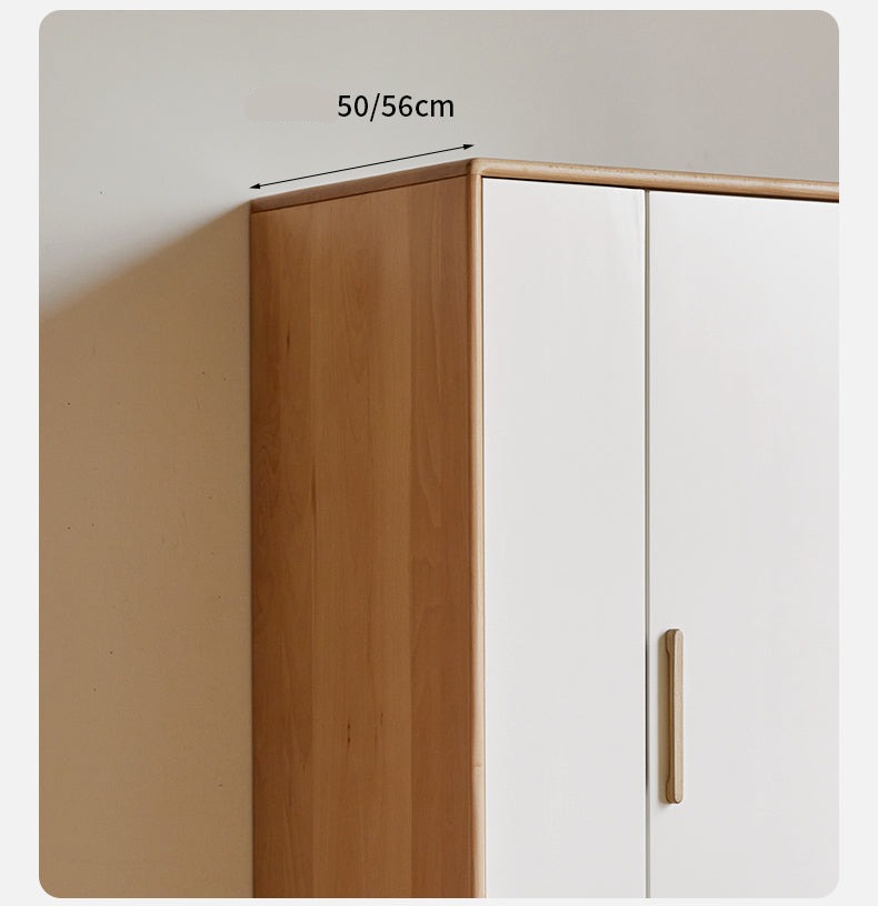 Solid Beech Wood Wardrobe Set - Modern Closet Organizer for Bedroom, Living Room & Office Storage