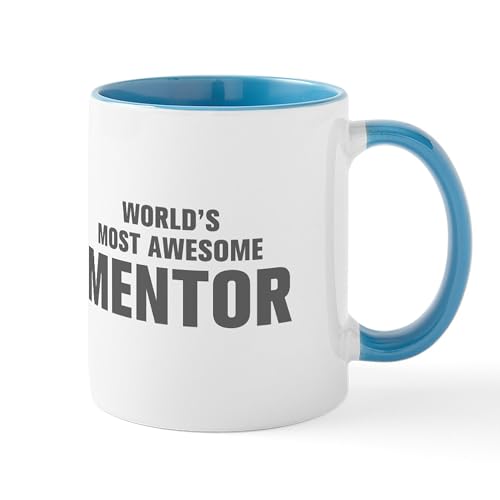 White/Blue Inside - WORLDS MOST AWESOME Mentor Akz Gray 500 Mugs