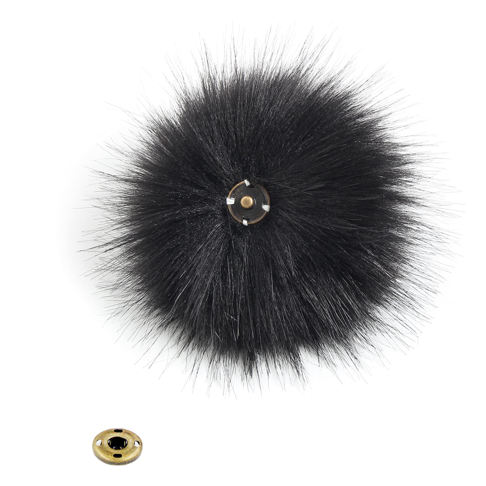 12pcs DIY Knitting Hat Accessories - Faux Fur Pom Poms with Snap Buttons for Winter Hats, Scarves & Crafts | Perfect for Handmade Gifts & Cold Weather Fashion