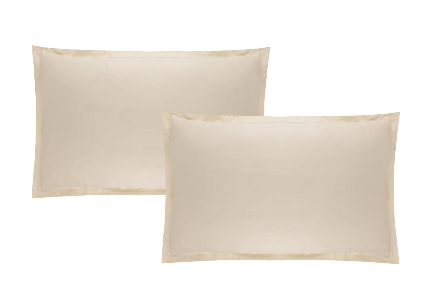 Premium 400 Thread Count 100% Cotton Pillow Covers Set of 2 - Solid Ivory 20x30 Inch - Soft Breathable Bedding for Home & Hotel Use - Perfect for Master Bedroom, Guest Room & Airbnb Stays