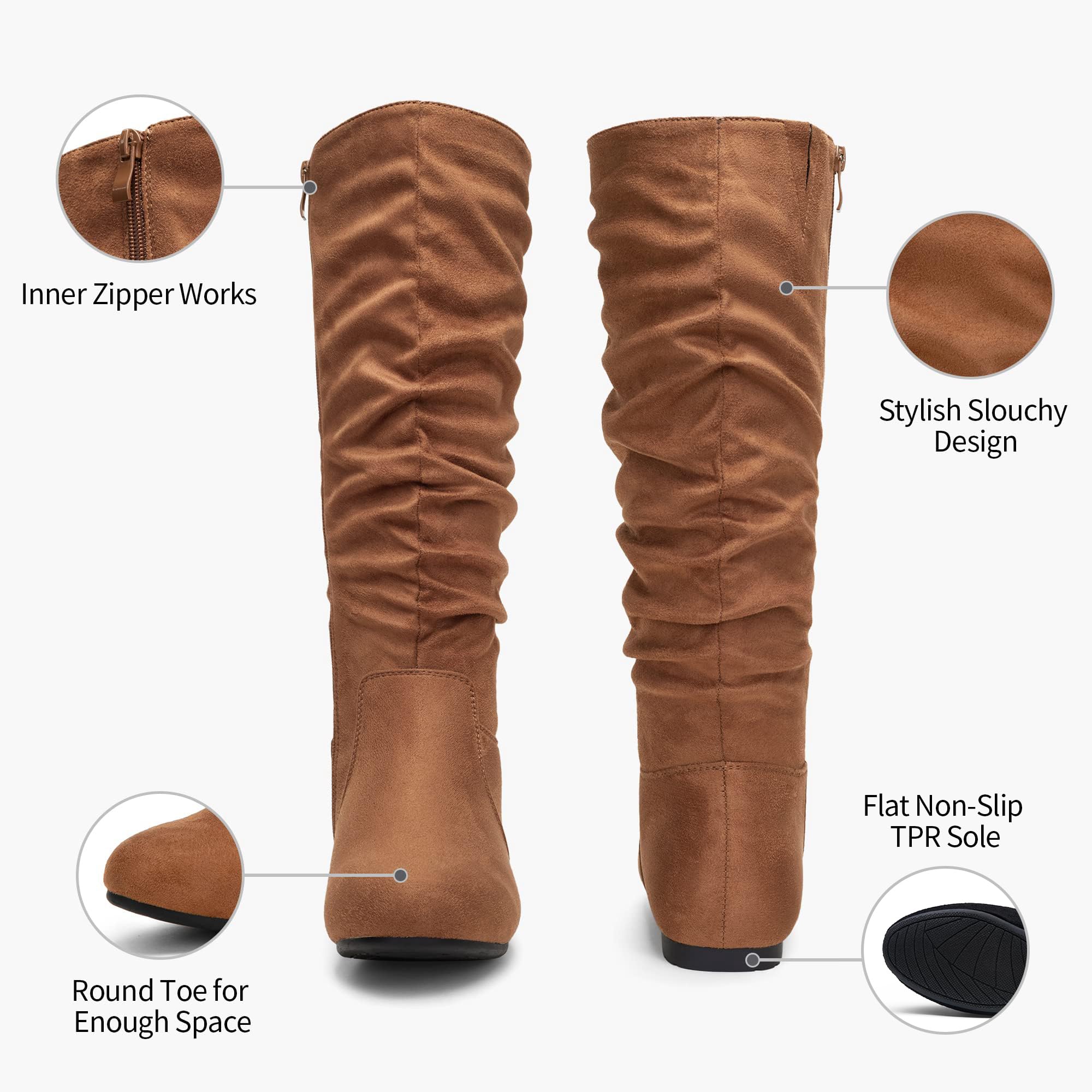 Jeossy Women's 941 Knee High Slouch Boots - Flat Pull On Tall Boots for Fall & Winter | Perfect for Casual Outfits, Office Wear & Date Nights