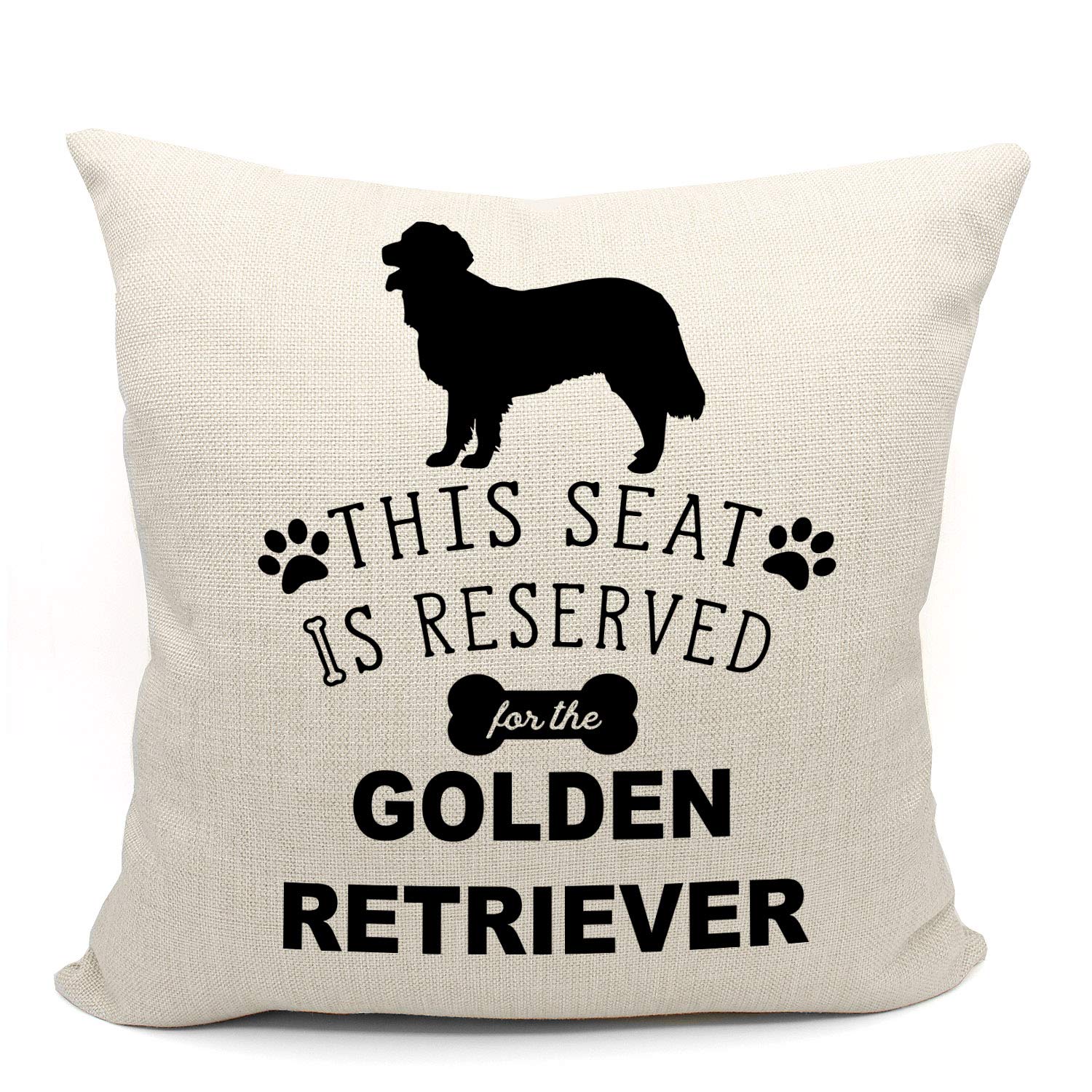 Golden Retriever Throw Pillow Cover - Dog Lover Gift for Sofa & Bed Decor