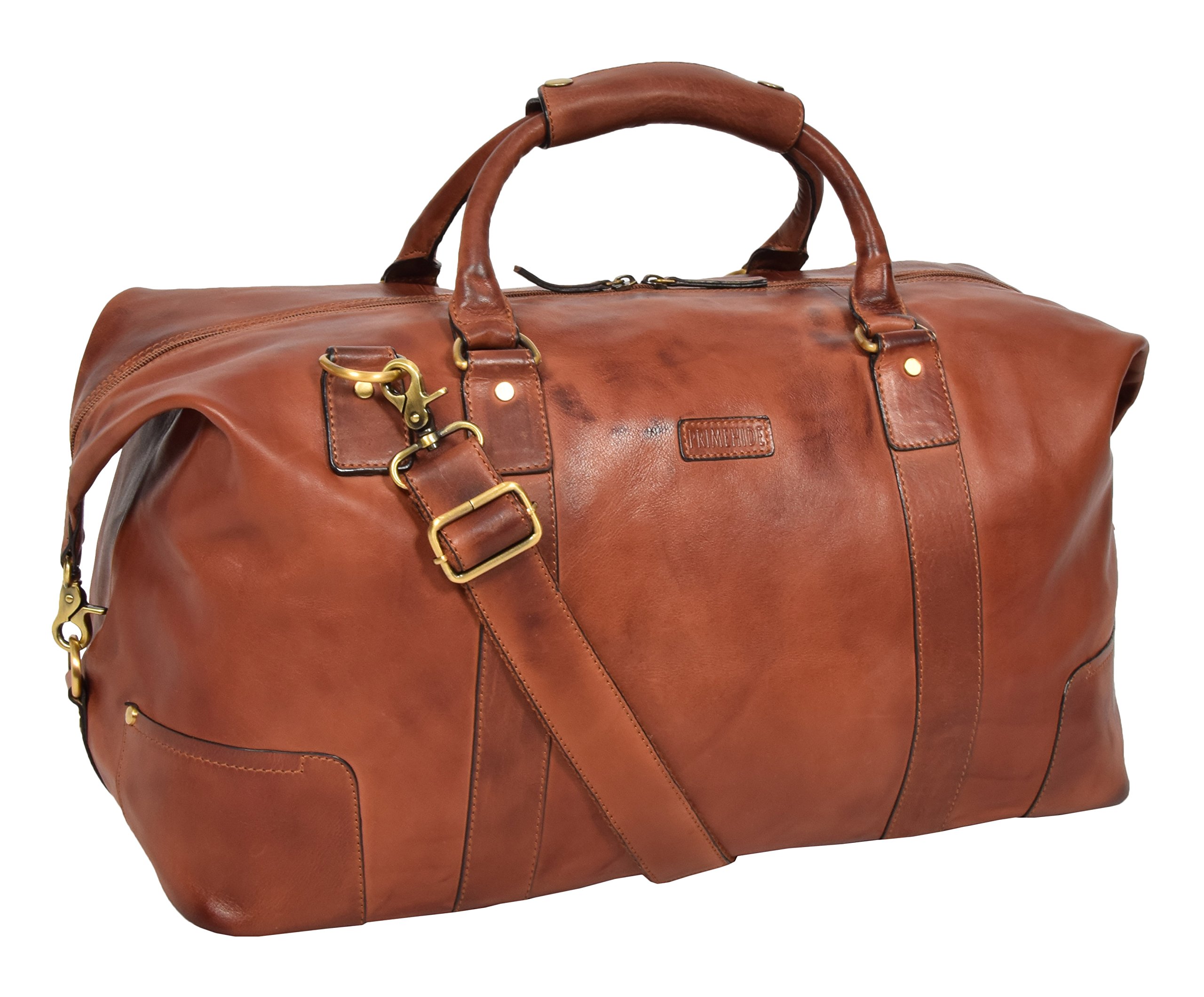 Vintage Genuine Leather Travel Duffle Bag - Tan Holdall for Gym, Weekend & Cabin Luggage - Perfect for Business Trips, Vacation & Sports Travel Accessories