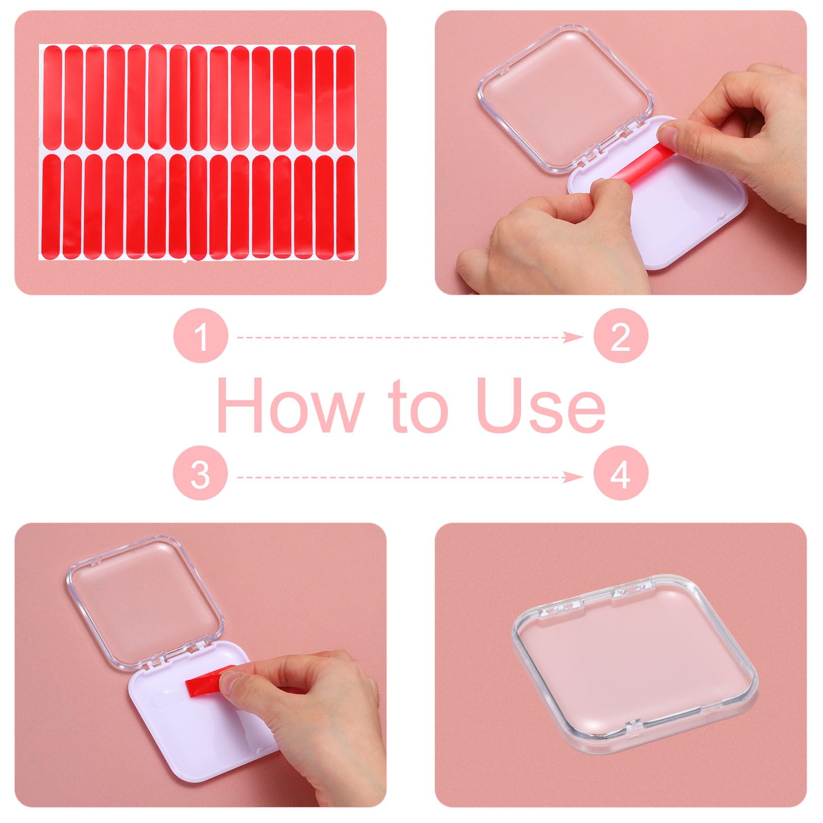 uxcell 2 Pack Clear Acrylic Press-On Nail Storage Box with Adhesive Double-Sided Tape - Nail Salon & Home Organization Display Case for Artificial Nails, Manicure Supplies & Beauty Accessories - Perfect for Salon Professionals & DIY Nail Enthusiasts