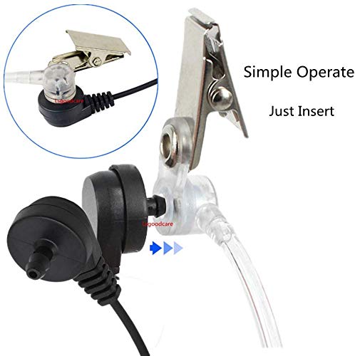 10PCS Replacement Acoustic Coil Audio Mic Tube with Earbuds - Compatible with Motorola Kenwood Icom Two Way Radios - Durable Earpiece Accessories for Clear Communication (Perfect for Security, Construction & Outdoor Work)