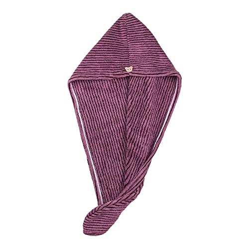 Streak Street Microfiber Hair Wrap Towel - Grape Wine Color | Ultra Absorbent Quick Dry Hair Turban for Women | Perfect for Post-Shower, Salon Styling & Travel