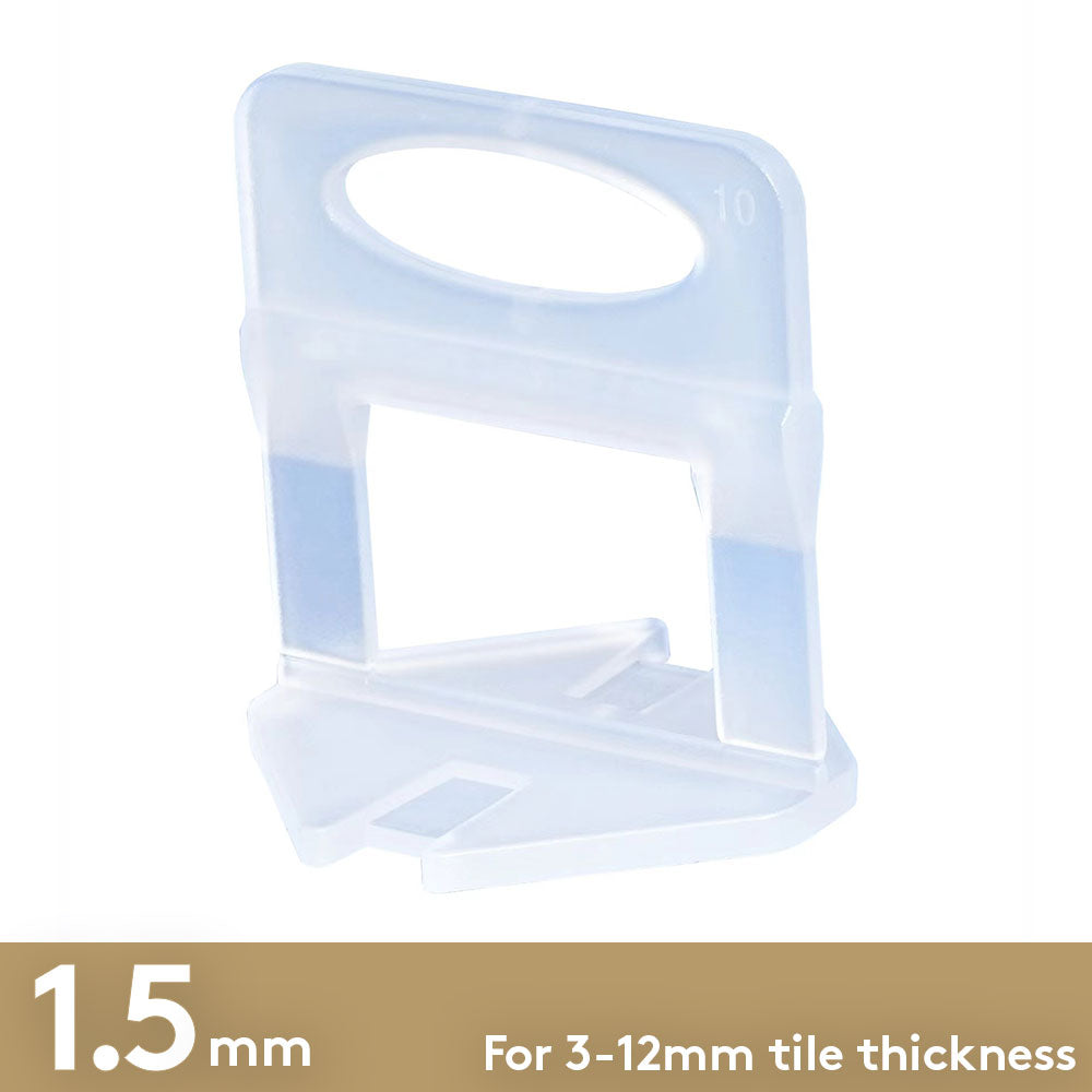 1.5mm Tile Leveling Clips for 3-12mm Thickness - Pack of 100 - Perfect for Floor & Wall Tile Installation