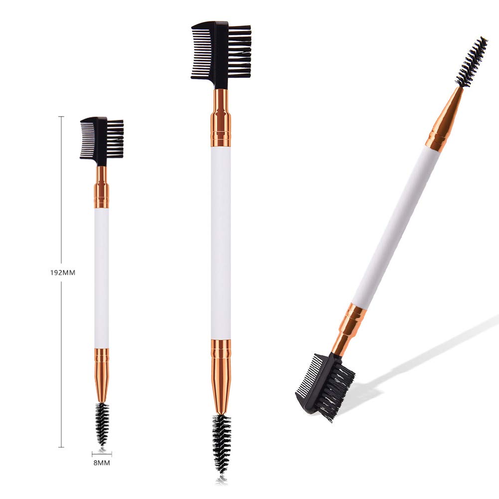 3 Pcs 2-in-1 Mascara & Eyebrow Brushes with Dual-Comb - Professional Makeup Tools for Eyelash Extension & Eyebrow Styling | Perfect for Travel, Salon & Home Beauty Routine