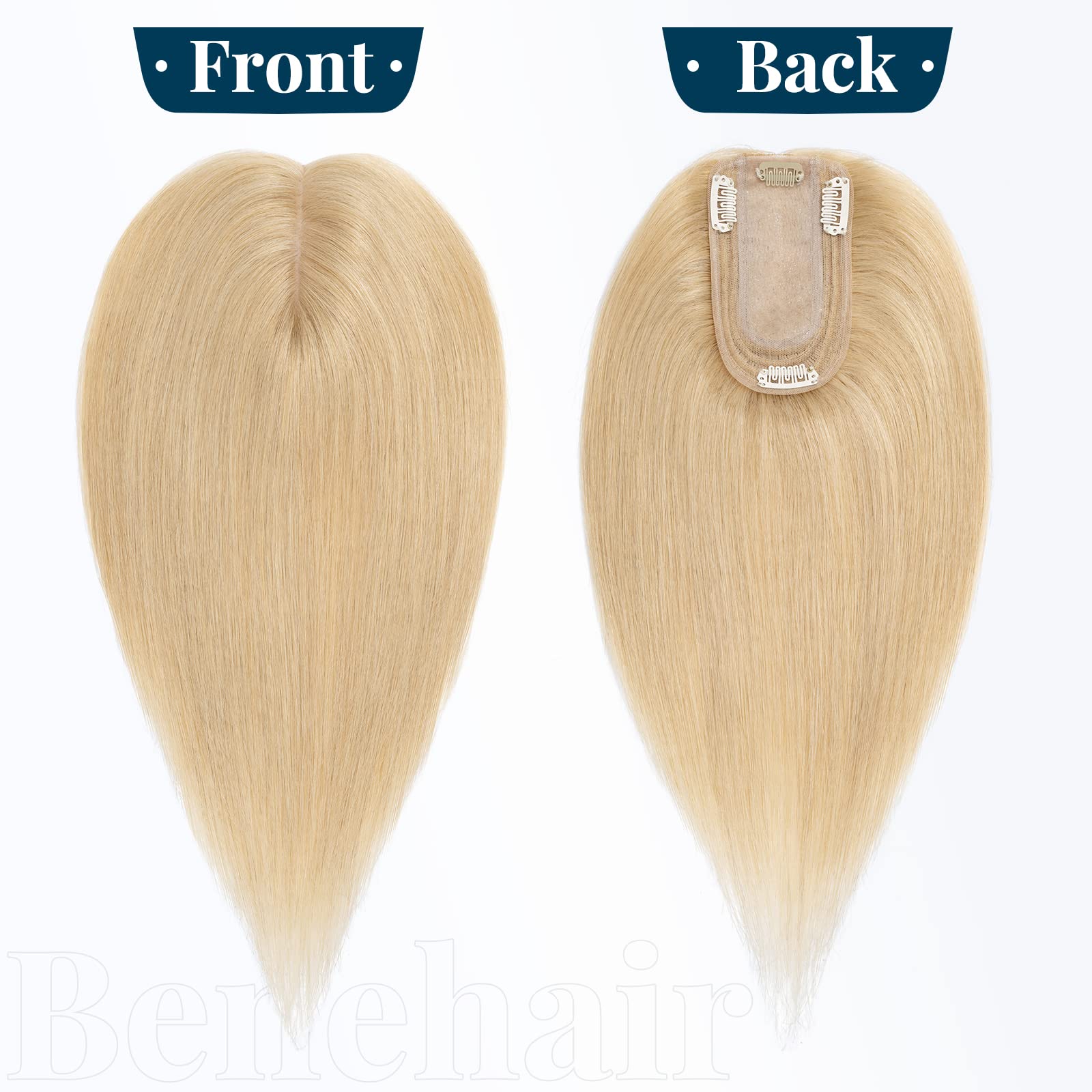 Benehair Clip-in Human Hair Topper for Women with Thinning Hair - 10