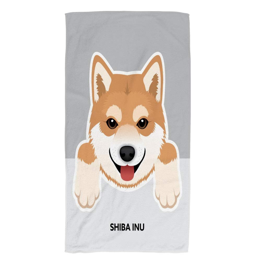 **Premium Absorbent Microfiber Hand Towel Set - 15x30 Inch Soft Kitchen & Bath Towels for Face, Gym, Yoga, Spa - Cute Shiba Inu Design, Ideal for Bathroom, Beach & Travel**
