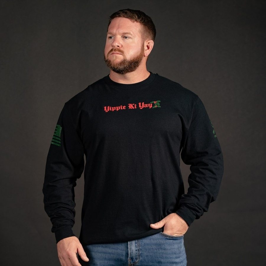 Yippie Ki Yay 2.0 Black Long Sleeve T-Shirt - Casual Wear & Street Style Fashion for Men