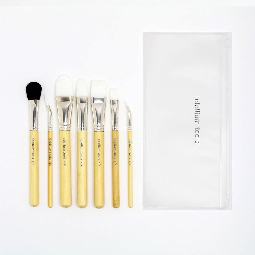Bdellium Tools SFX Glue Brush Set - 7 Piece Professional Makeup Brush Kit for Special Effects, Halloween & Cosplay - Perfect for FX Artists, Theater & Film Makeup Application
