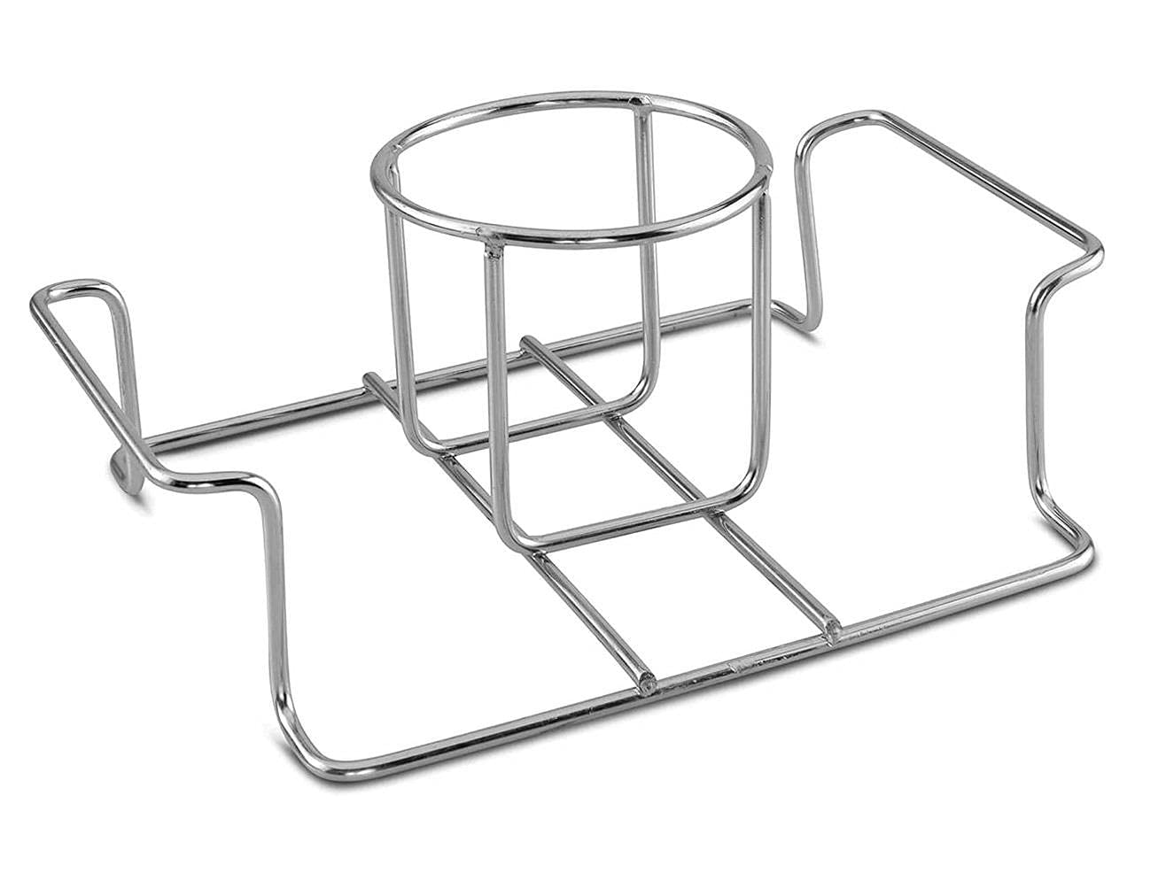 Stainless Steel Beer Can Chicken Holder for Grill with Handle - Durable Outdoor BBQ Stand, Prep Table & Grilling Cart - Perfect for Backyard, Camping, and Tailgating Parties