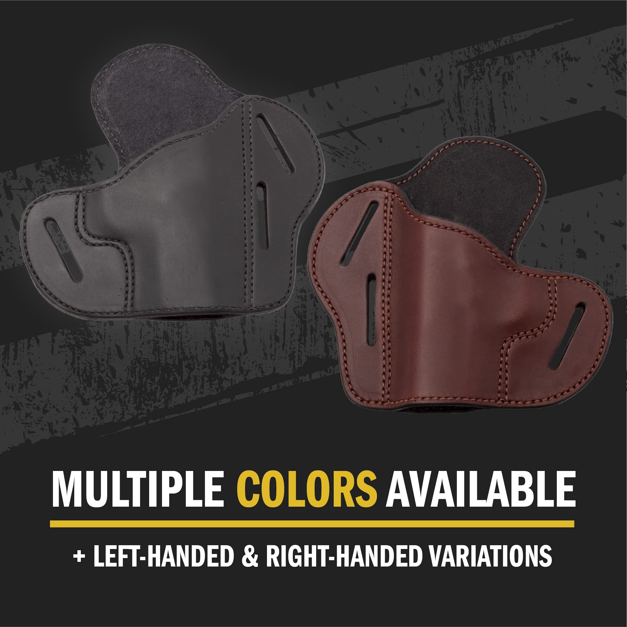 Relentless Tactical Premium Leather Gun Holster for 1911 Handguns - 3 Slot Pancake Style Belt Holster | Handcrafted in USA | Perfect for Concealed Carry, Range Training & Outdoor Activities