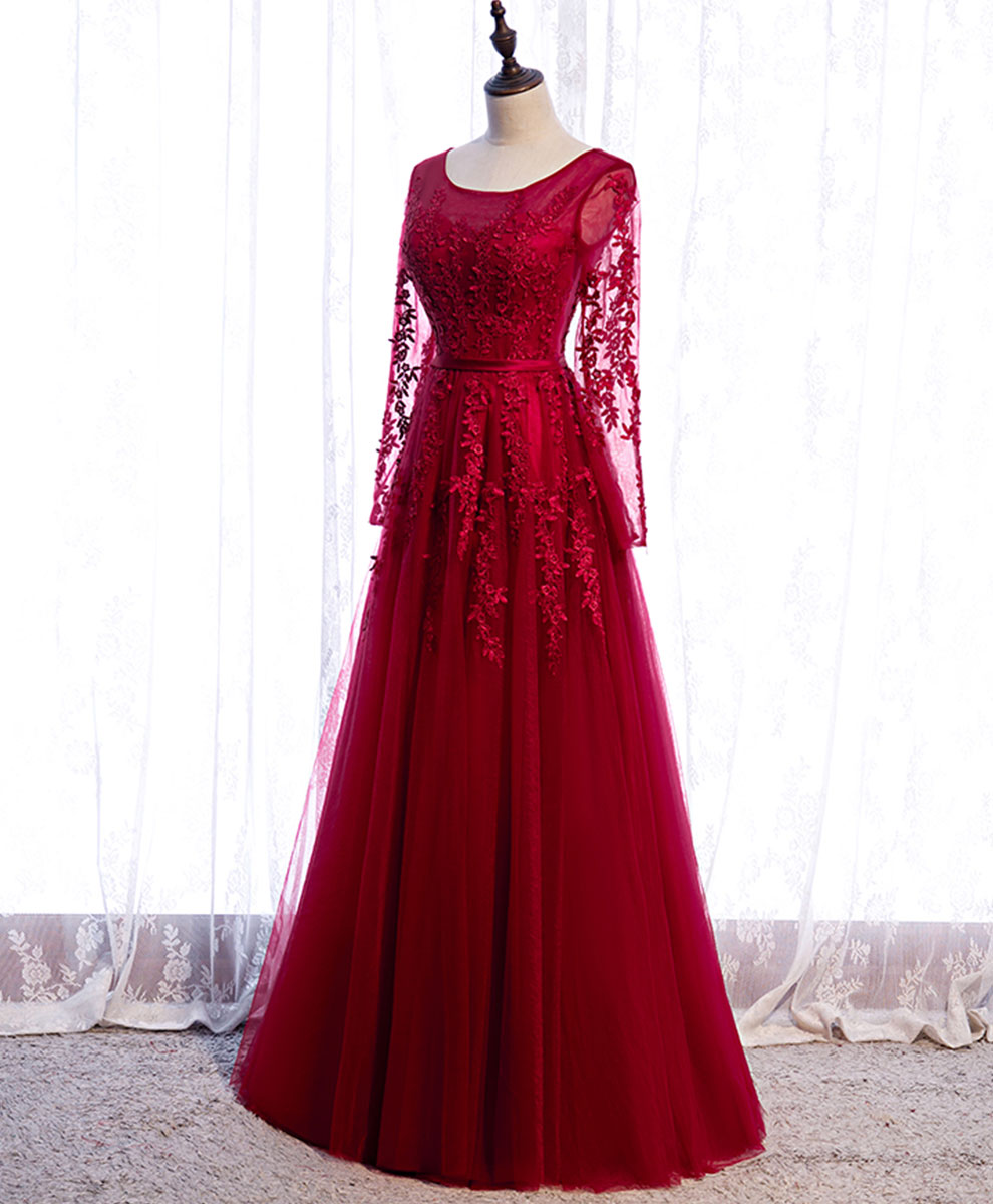 Elegant Burgundy Long Prom Dress & Formal Bridesmaid Gown - Perfect for Evening Galas, Weddings, and Special Occasions