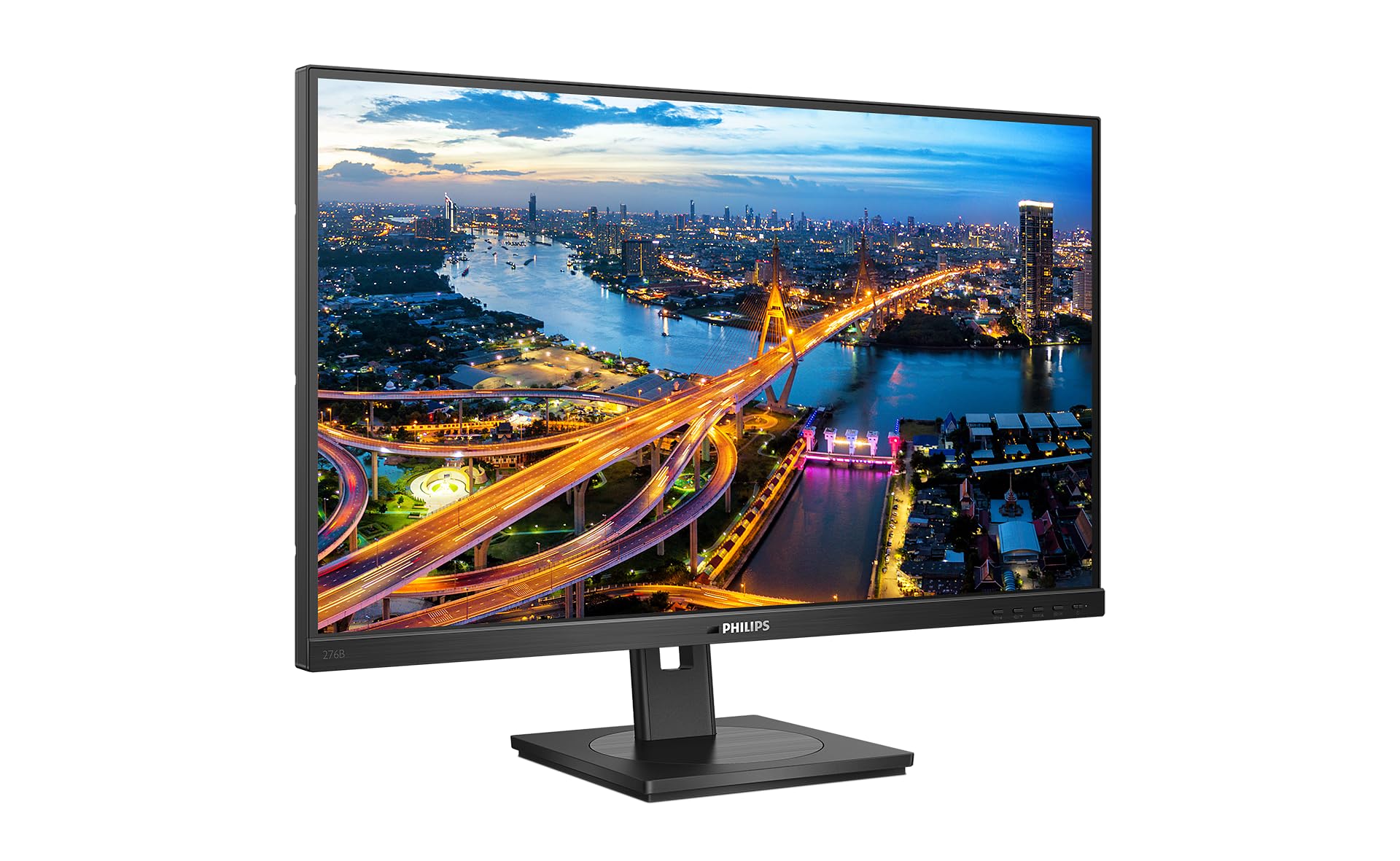 Philips 276B1 27-inch QHD USB-C Docking Monitor - Height Adjustable (2560x1440, 75Hz, HDMI, DisplayPort, USB-C Hub, RJ45) Black - Perfect for Home Office, Gaming & Professional Workspaces