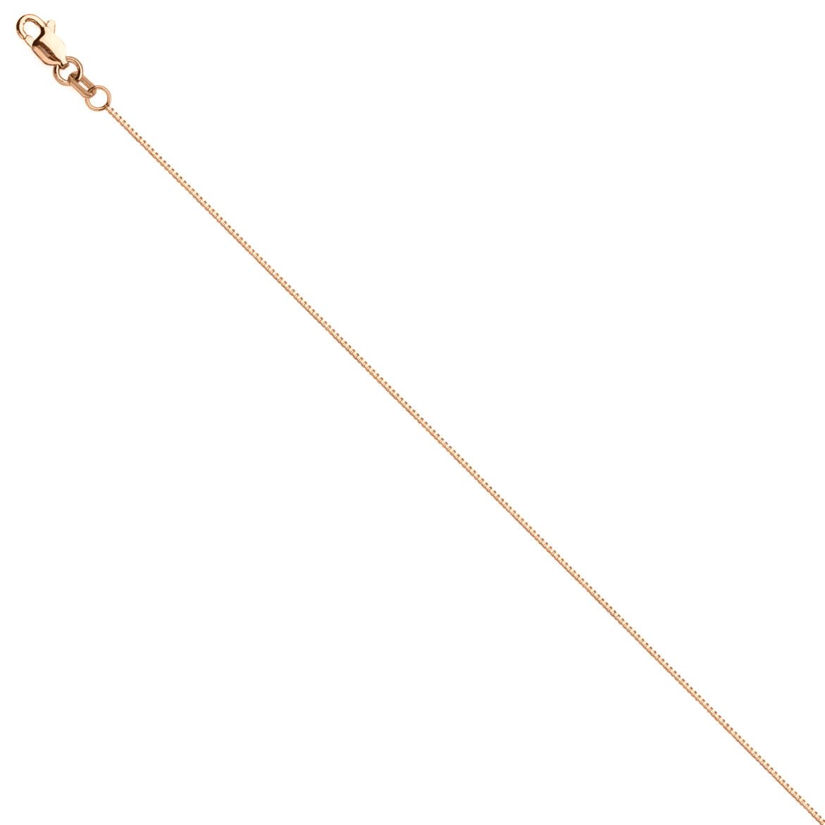 14K Rose Gold Box Chain Necklace - 0.55mm Wide, 040 Gauge, Dainty & Elegant Jewelry for Women - Perfect for Layering, Gift Giving & Everyday Wear