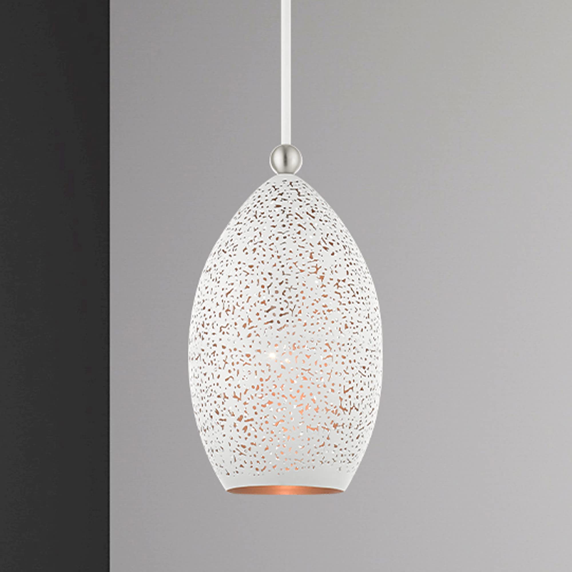 Livex Lighting 49182-80 Nordic Gray Single Light Pendant - Modern Scandinavian Style Ceiling Light for Dining Room, Kitchen Island or Bedroom