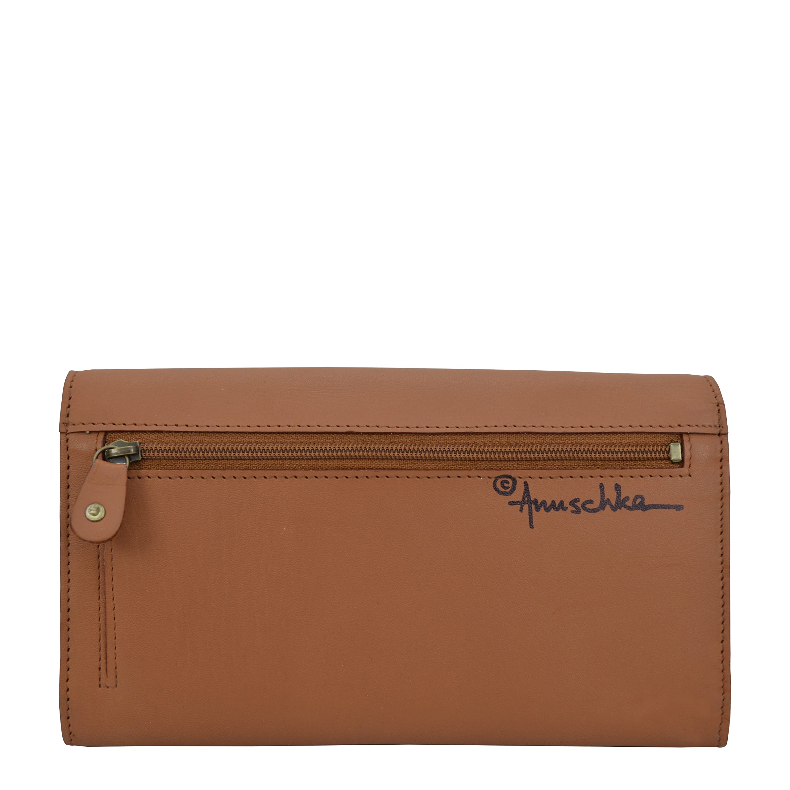 Anuschka Women's Hand-Painted Genuine Leather RFID Blocking Accordion Flap Wallet - Stylish & Secure for Travel, Shopping & Everyday Use