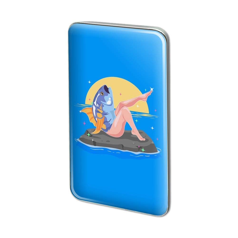 Reverse Mermaid with Tuna Head - Unique Metal Rectangle Lapel Pin for Hats, Ties & Jackets - Vintage Style Brooch for Costume Parties, Steampunk Fashion & Collectors
